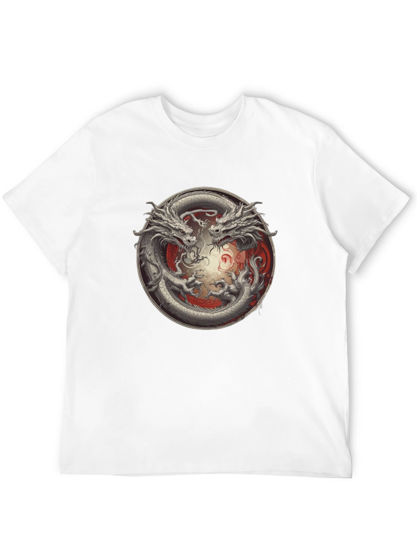 Yin Yang Dragon Graphic T-Shirt