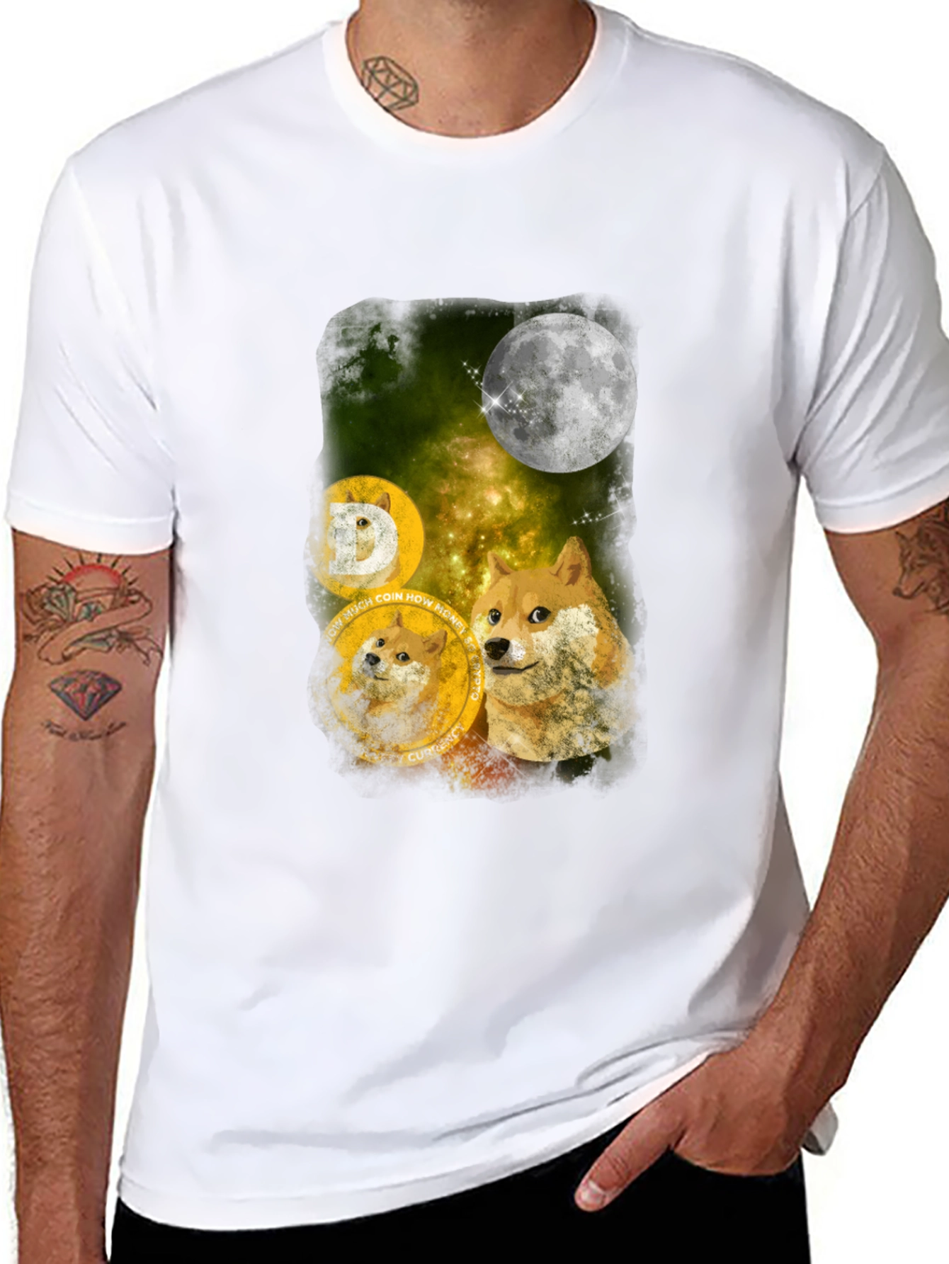 Dogecoin to the Moon Graphic Tee - Crypto Hype!