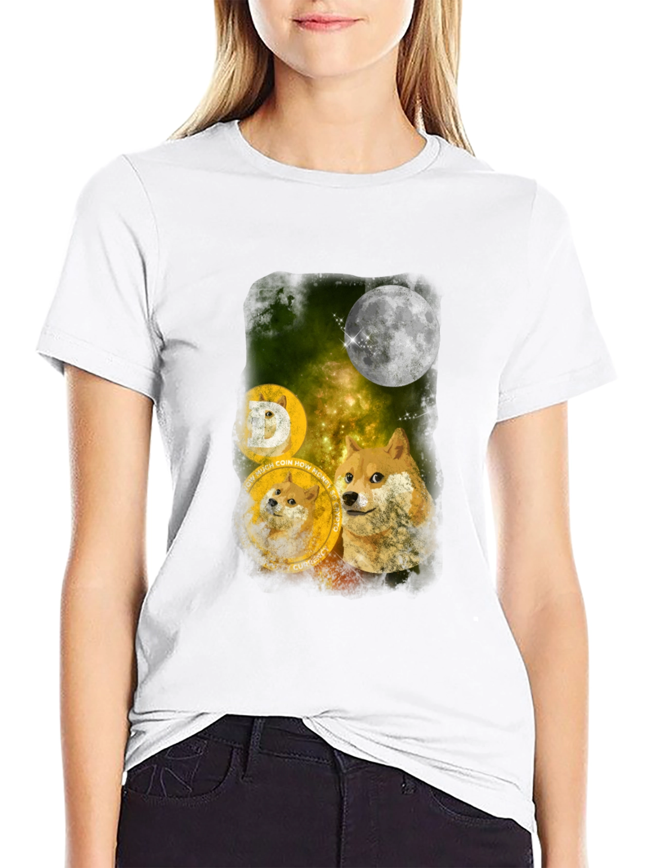 Dogecoin to the Moon Graphic Tee - Crypto Hype!