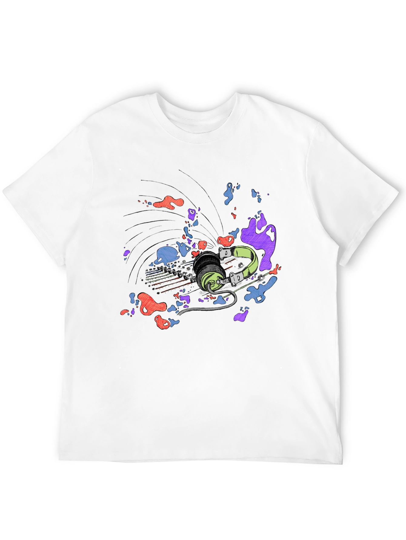 Abstract Headphones Graphic T-Shirt