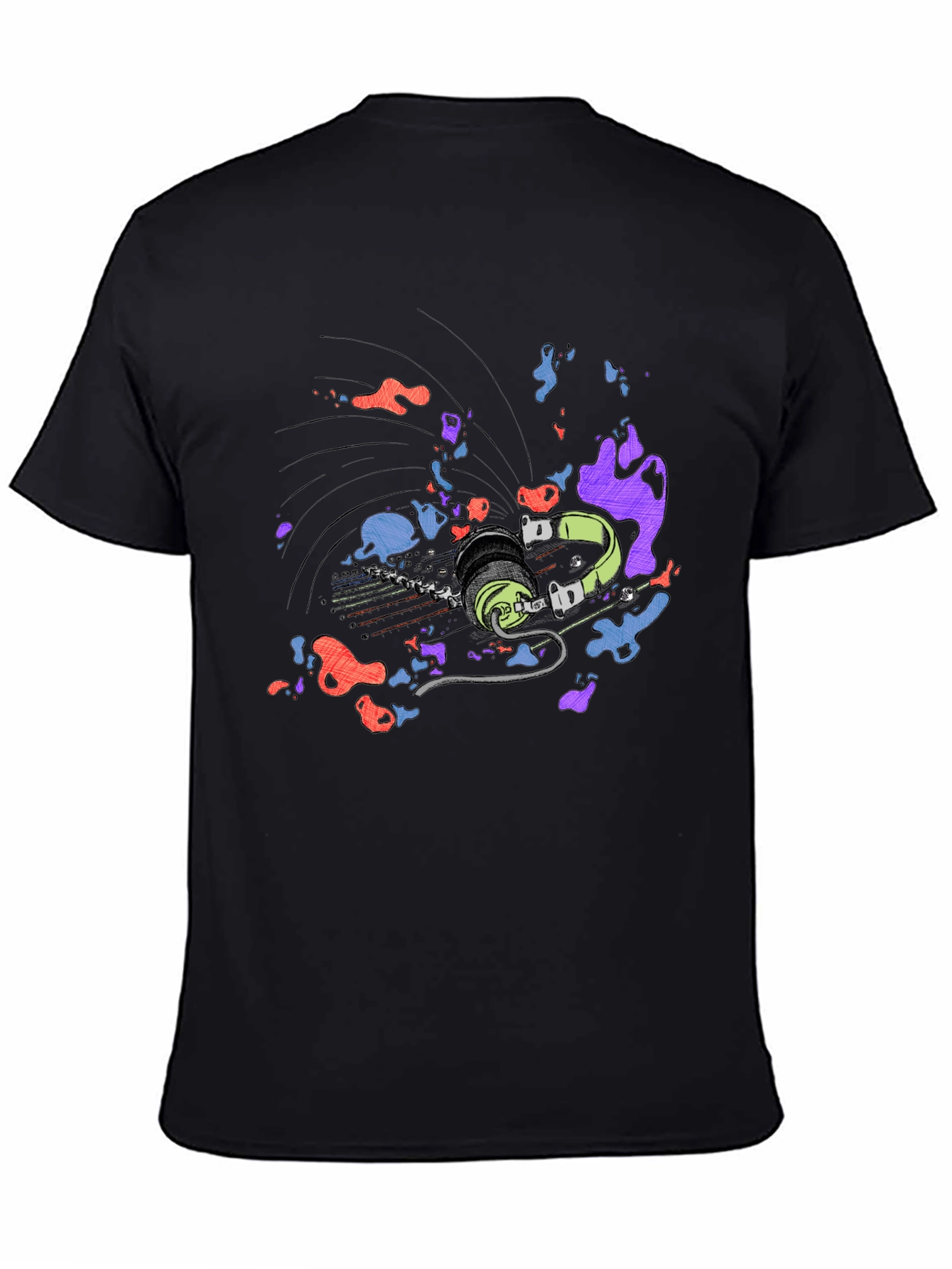 Abstract Headphones Graphic T-Shirt