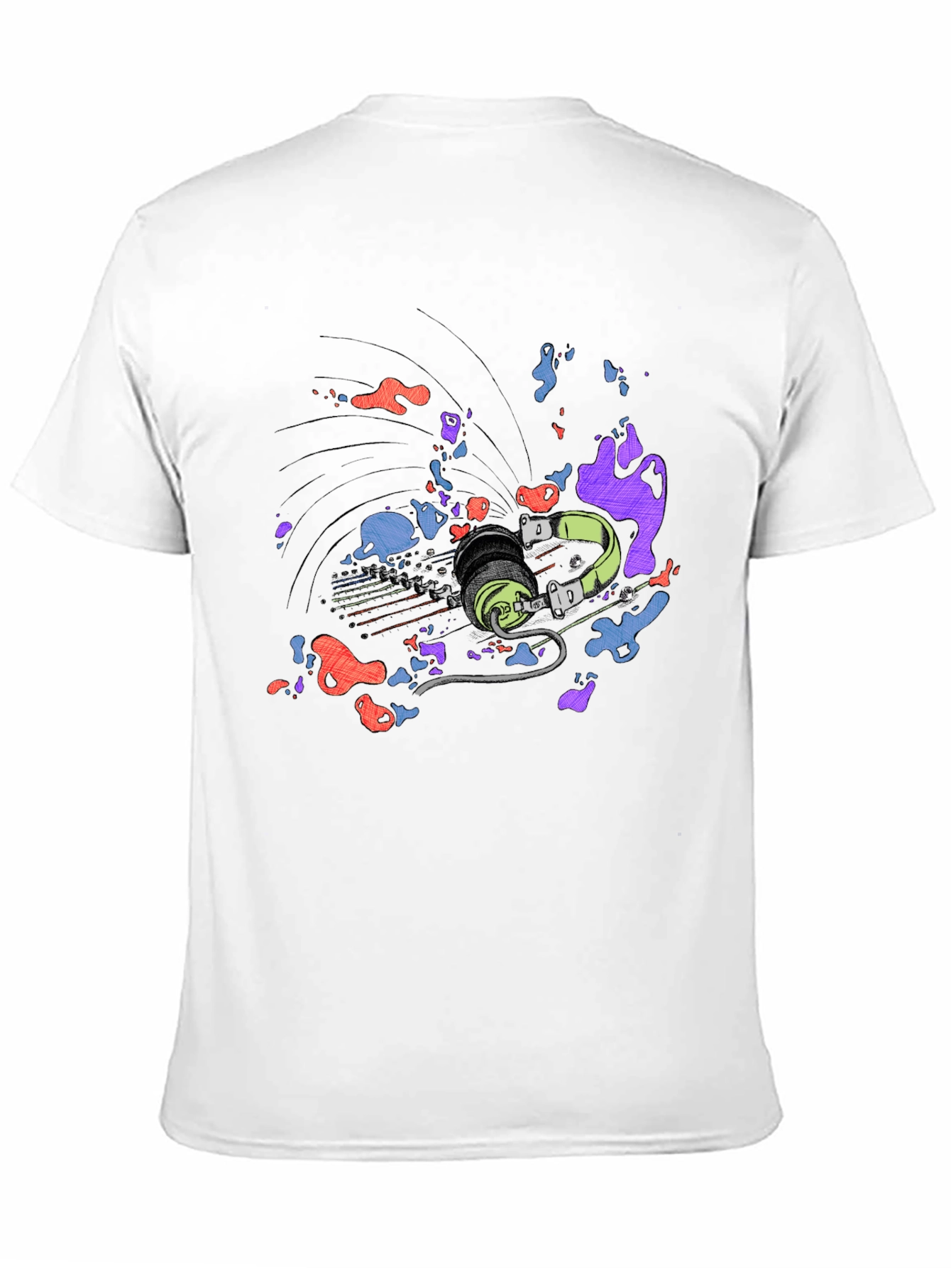 Abstract Headphones Graphic T-Shirt