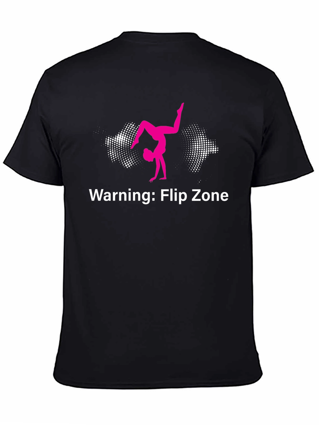 Warning: Flip Zone Black T-Shirt Gymnastics