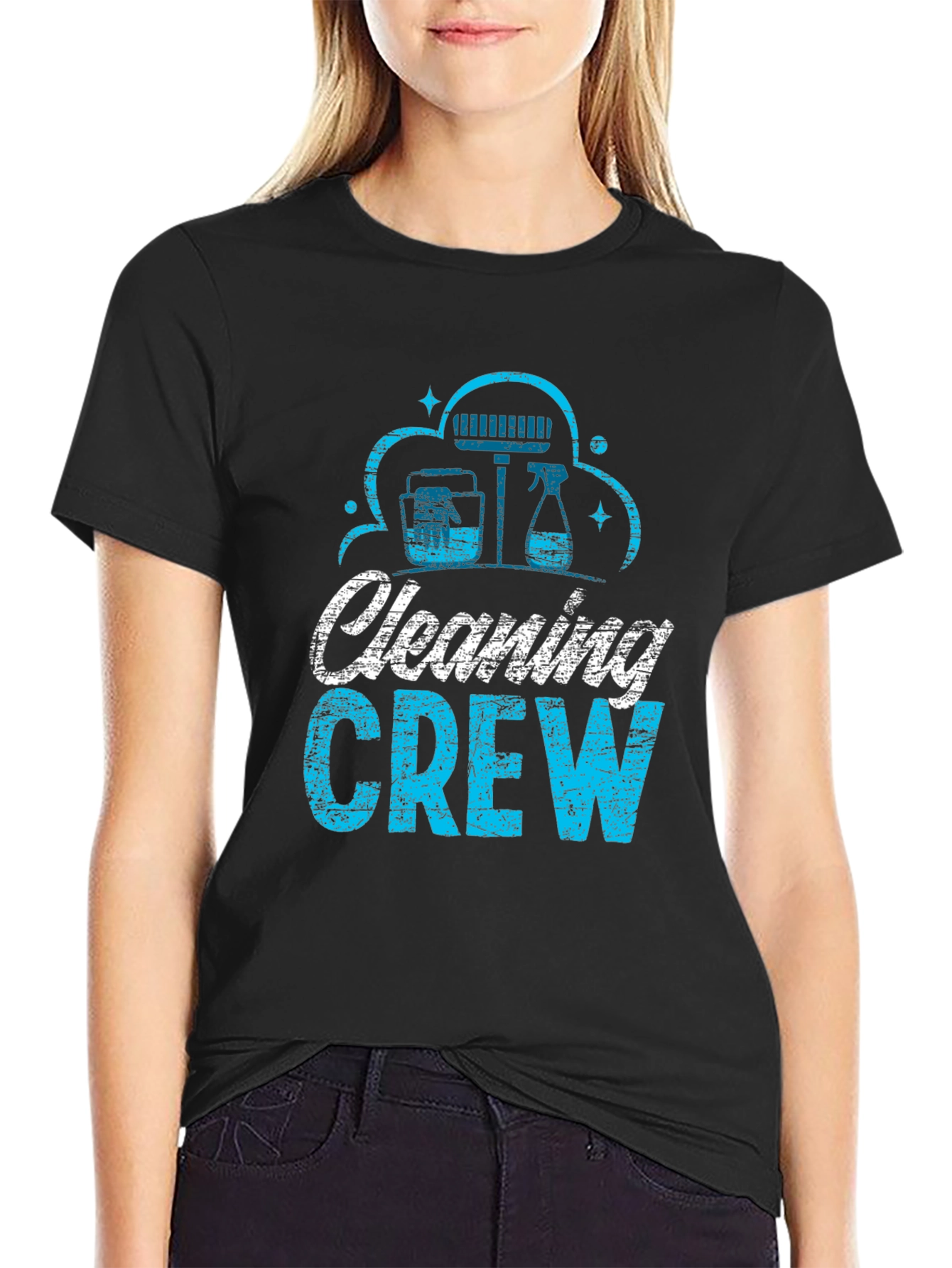 Cleaning Crew Graphic T-Shirt - Black