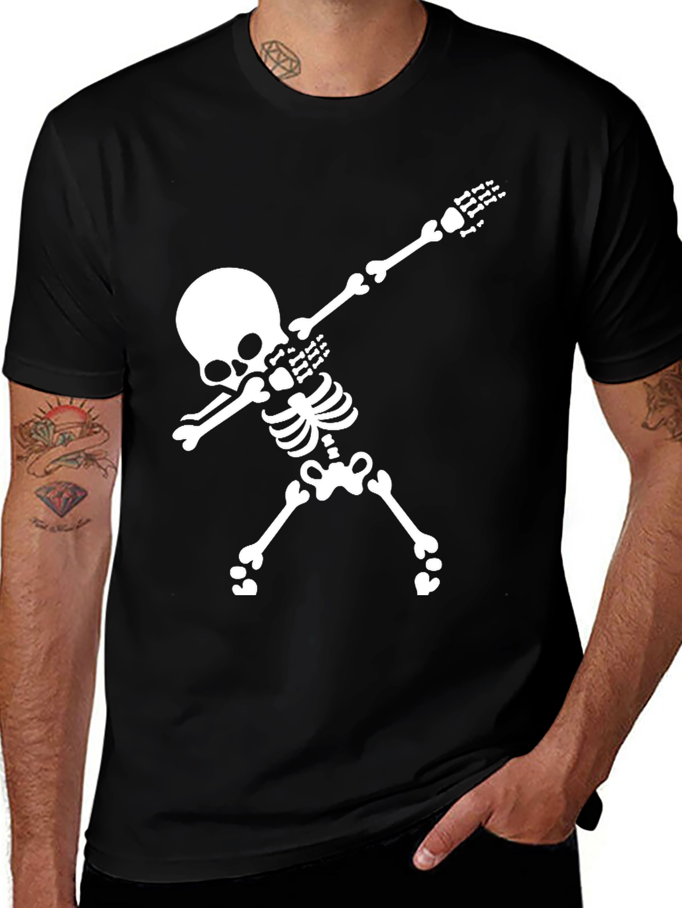 Skeleton Dab T-Shirt - Black Cotton Tee
