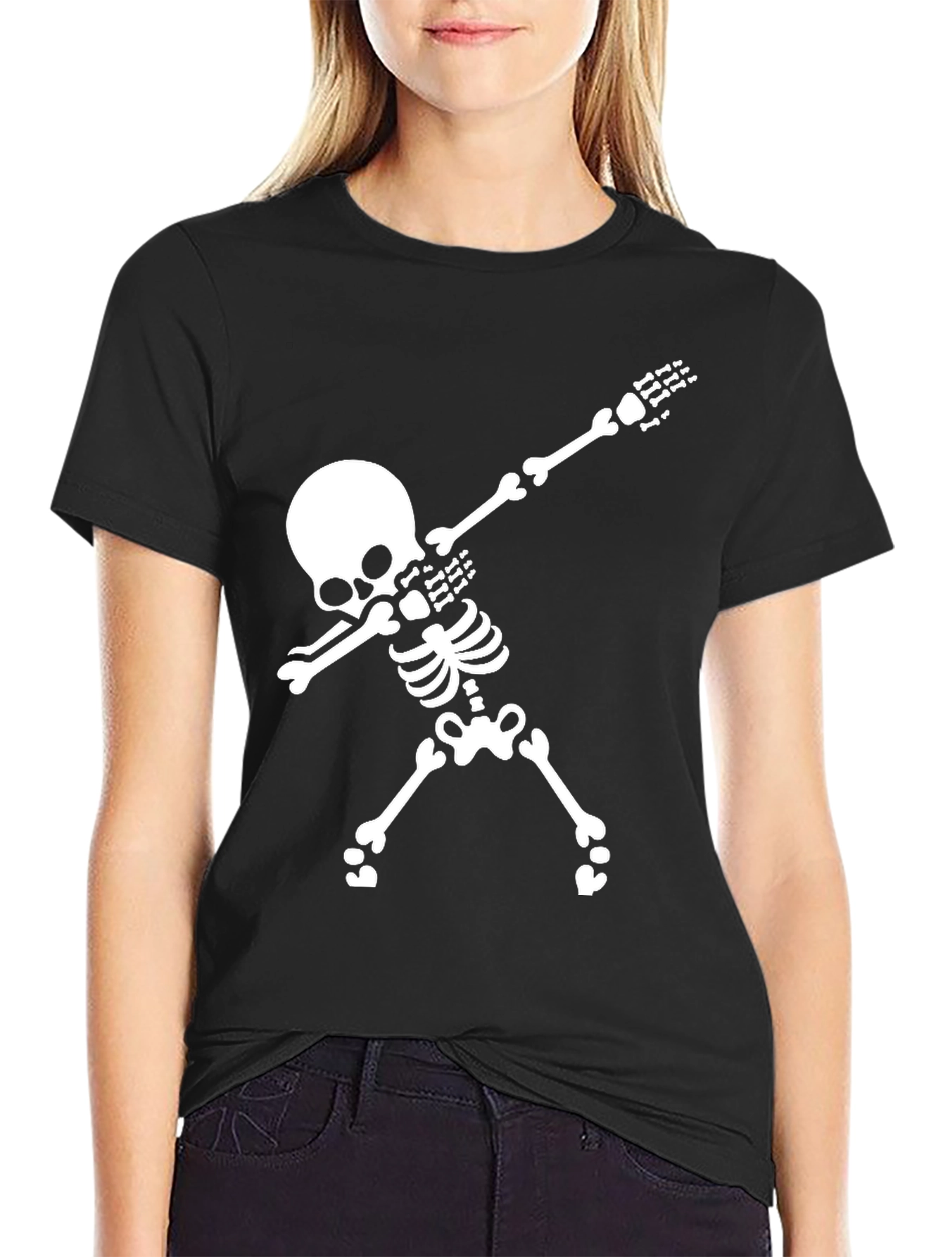 Skeleton Dab T-Shirt - Black Cotton Tee