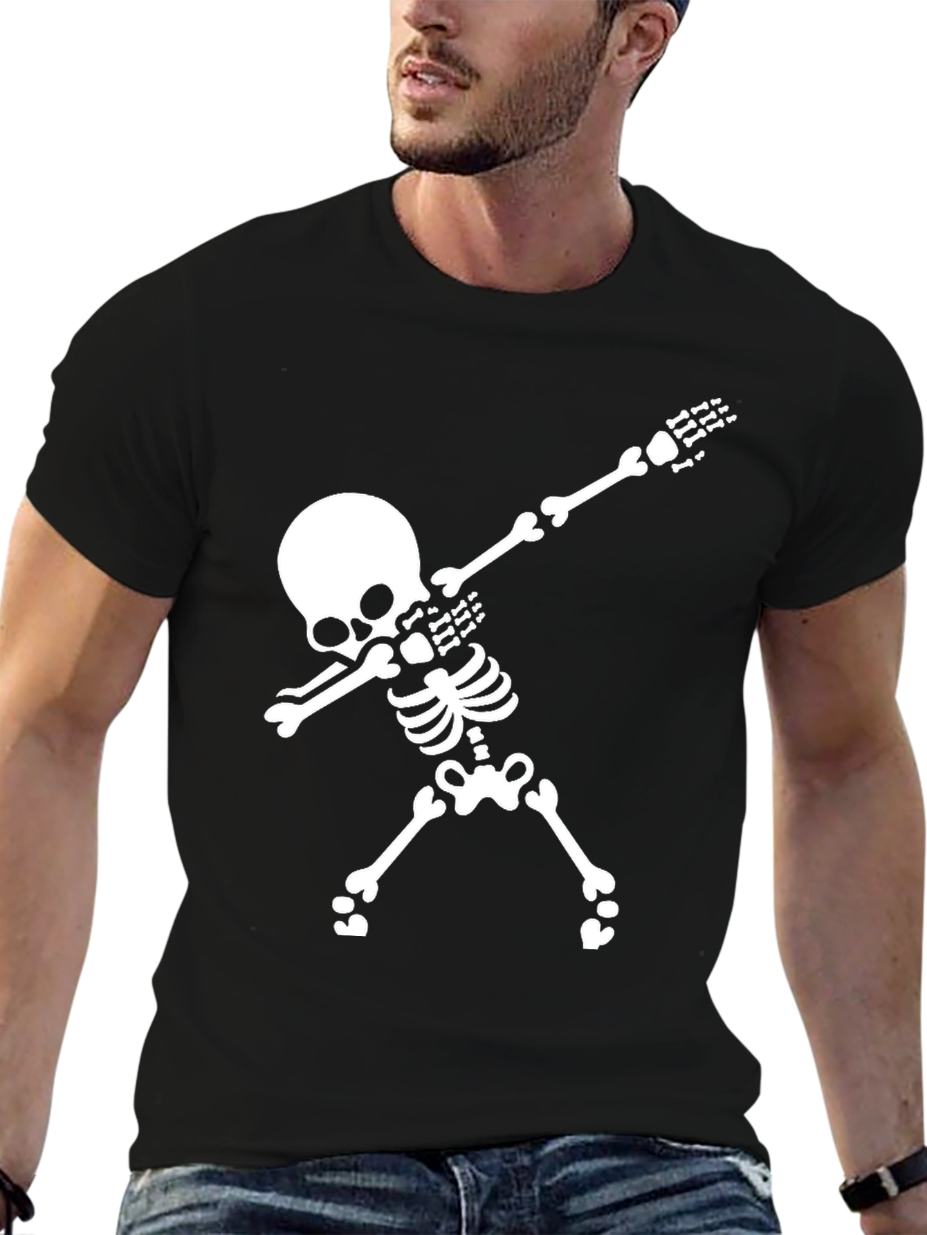 Skeleton Dab T-Shirt - Black Cotton Tee
