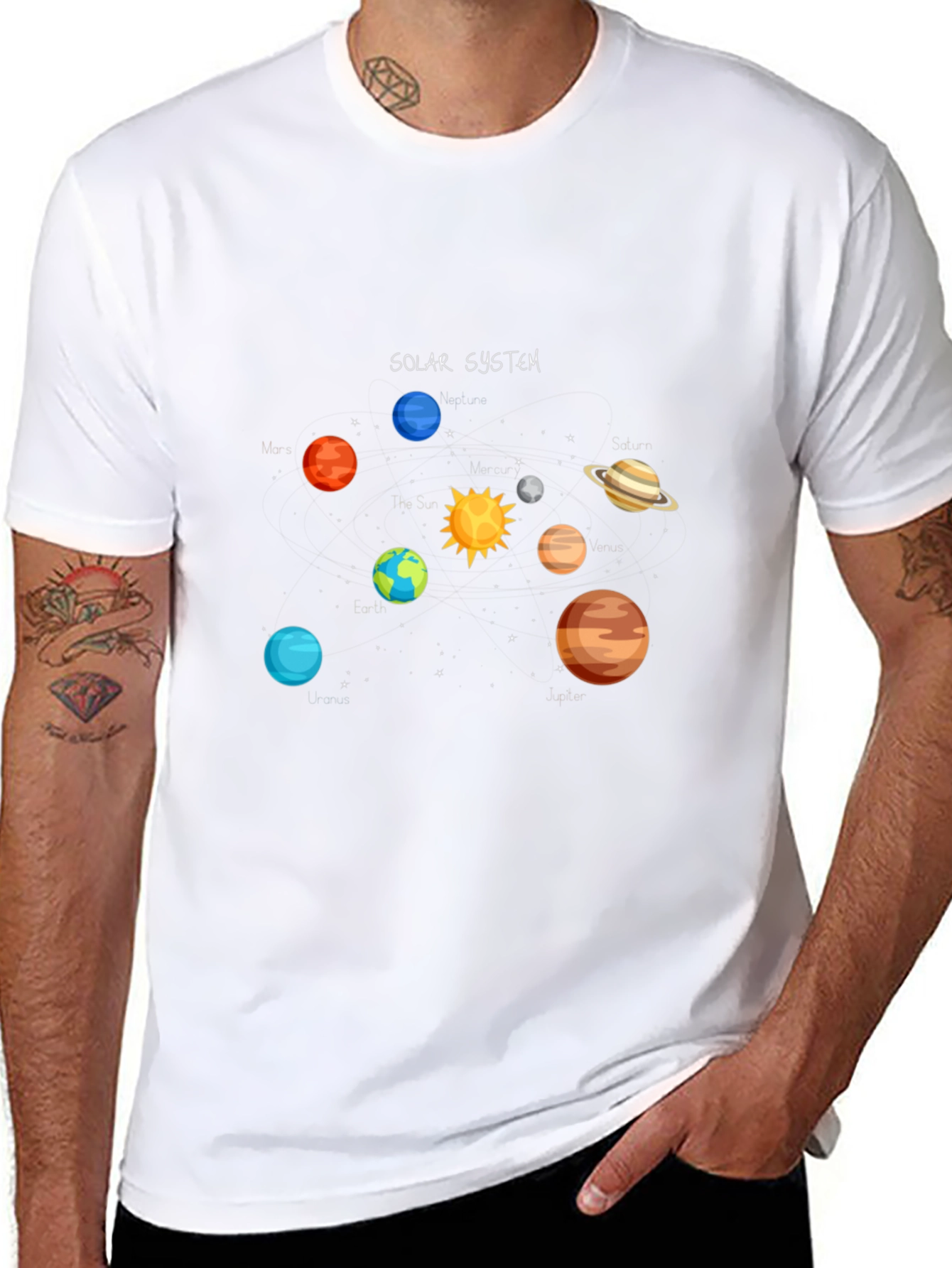 Solar System Graphic T-Shirt - Outer Space Design