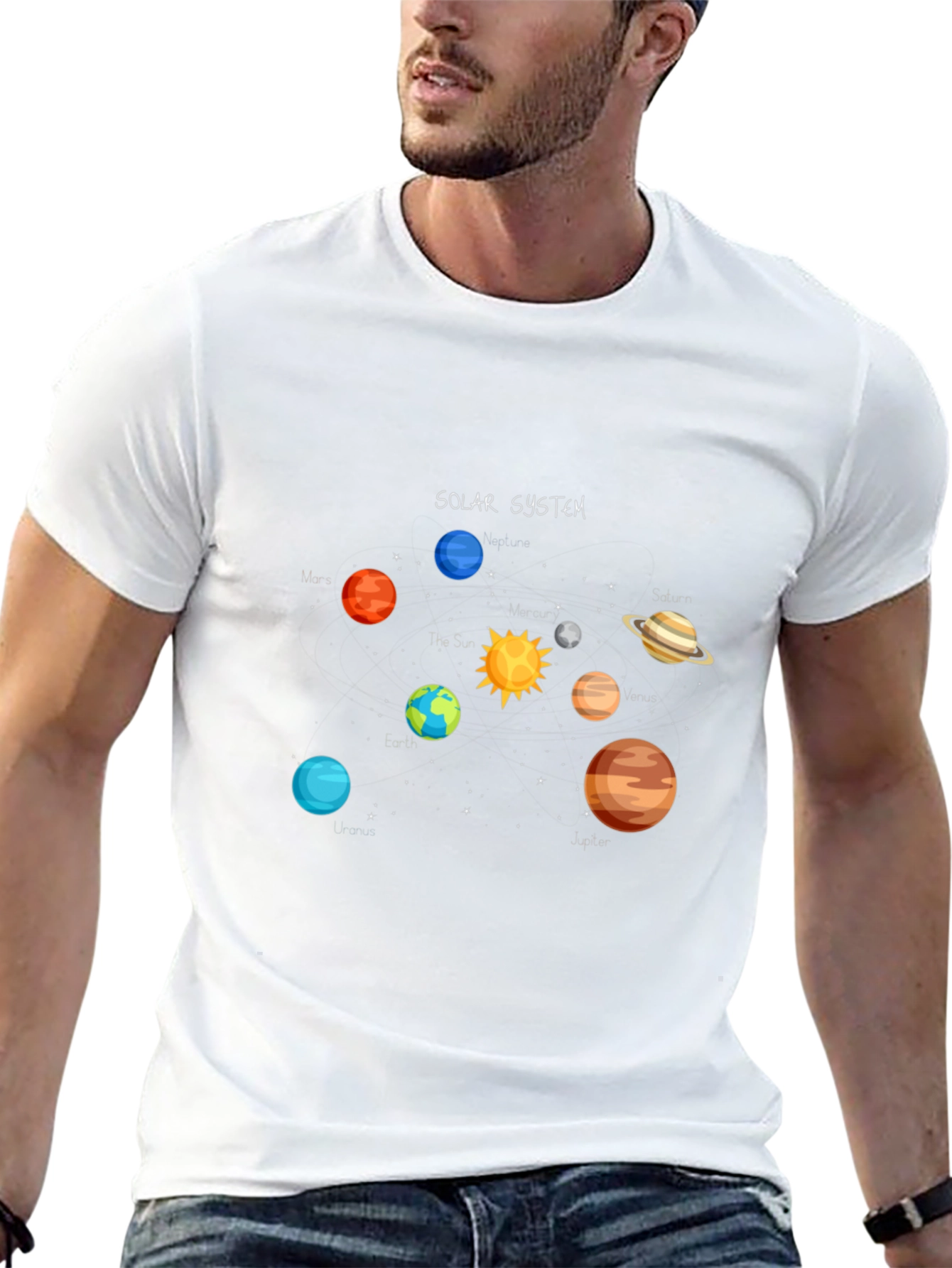 Solar System Graphic T-Shirt - Outer Space Design