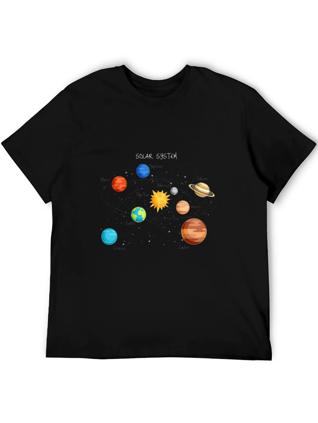 Solar System Graphic T-Shirt - Outer Space Design