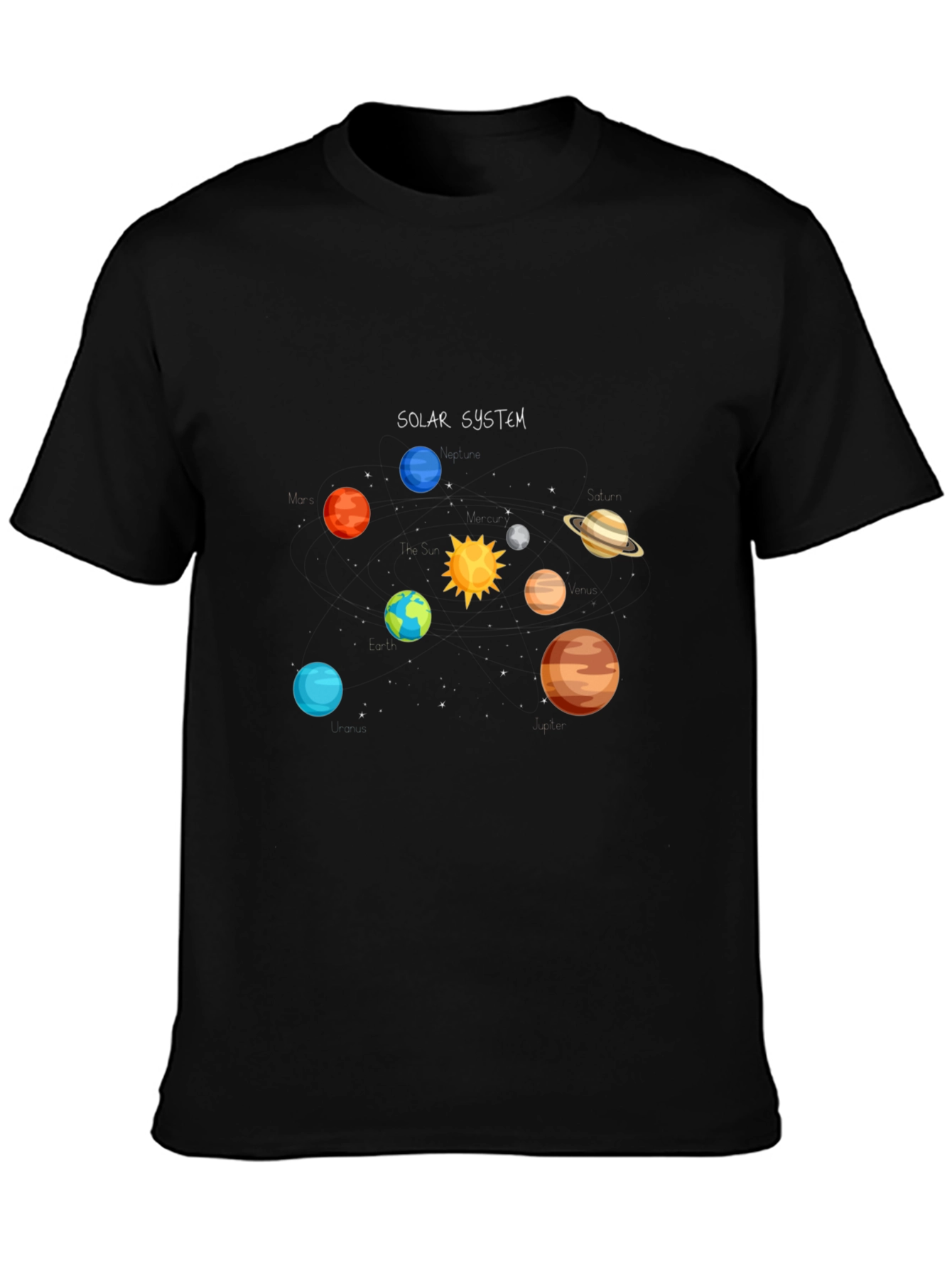 Solar System Graphic T-Shirt - Outer Space Design