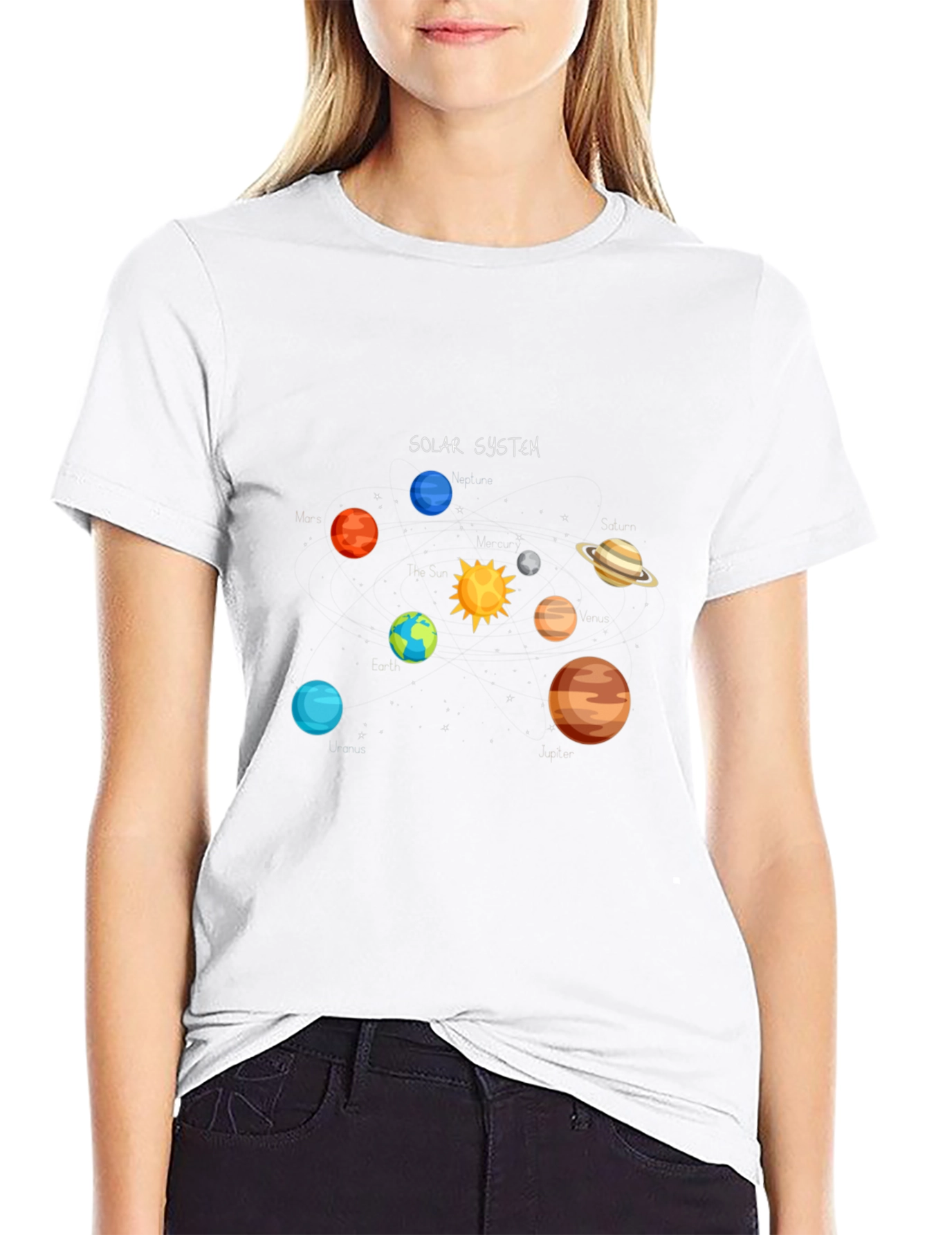 Solar System Graphic T-Shirt - Outer Space Design