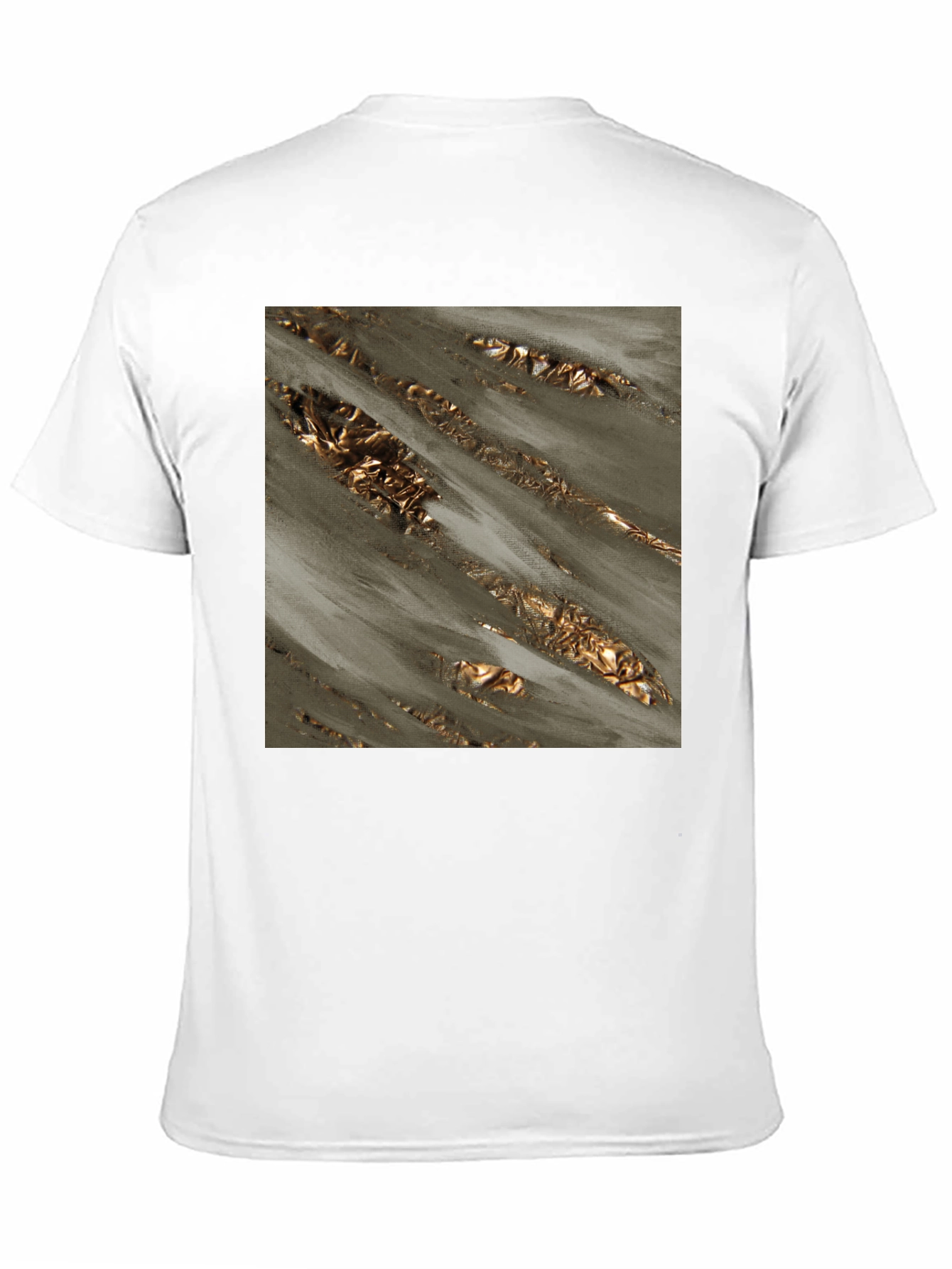 Abstract Gold Foil Art Black T-Shirt