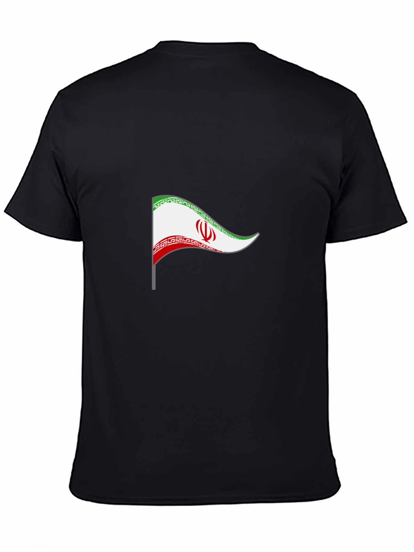 Iran Flag Graphic Tee - Black Cotton T-Shirt