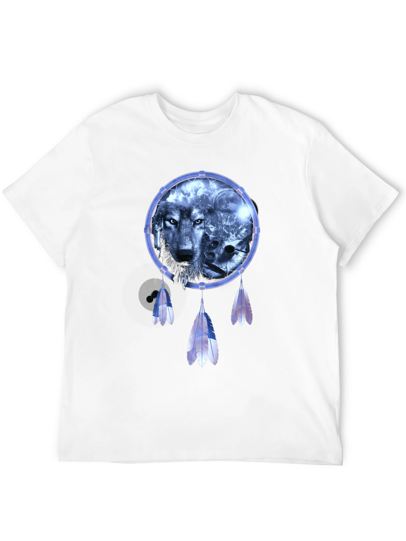Wolf Dreamcatcher Graphic T-Shirt - Mens Black Tee