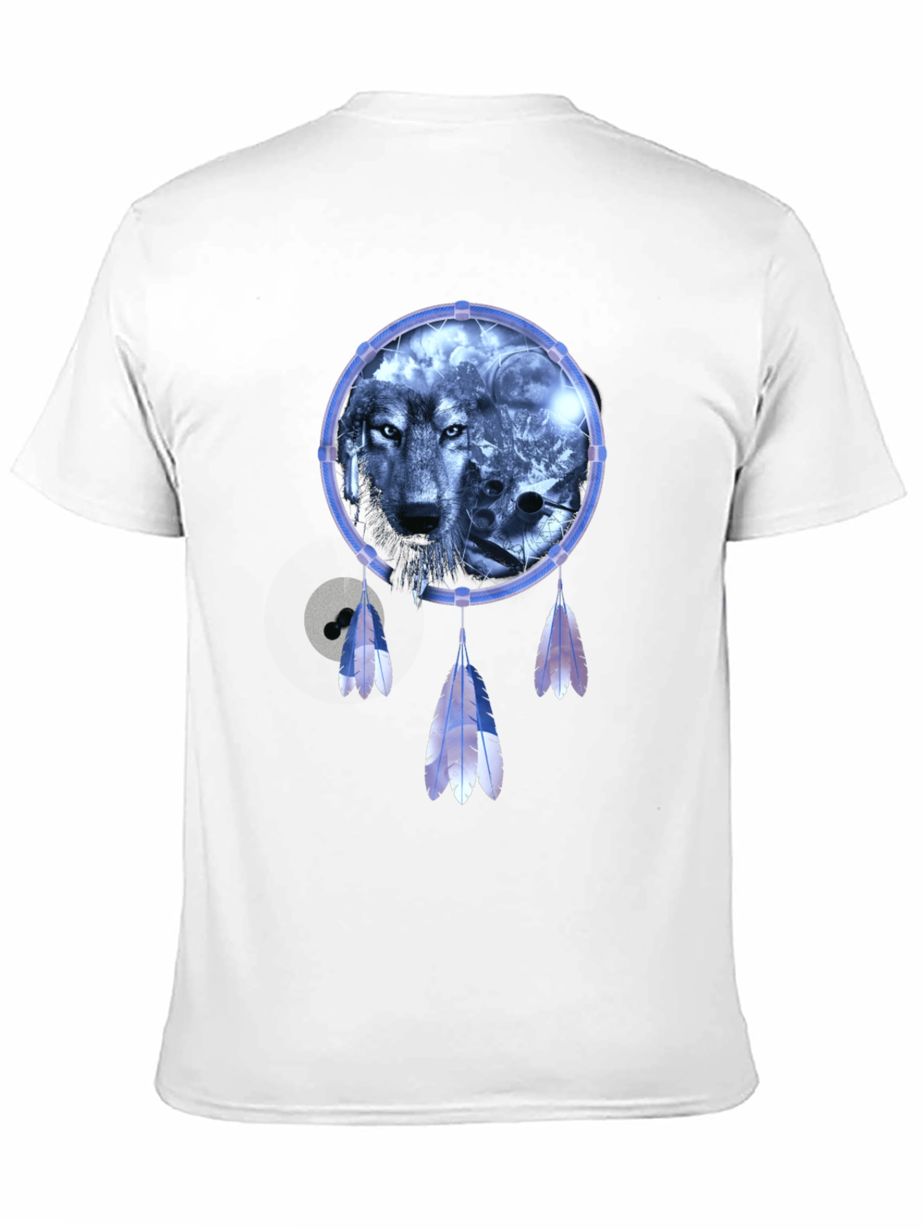 Wolf Dreamcatcher Graphic T-Shirt - Mens Black Tee