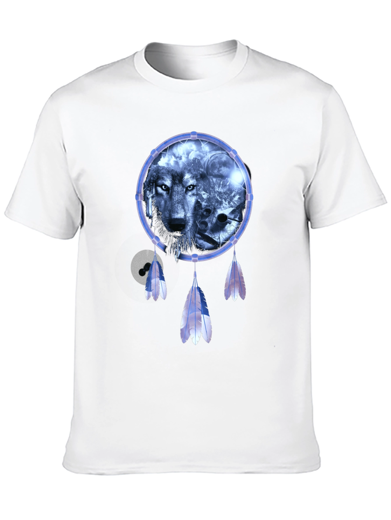 Wolf Dreamcatcher Graphic T-Shirt - Mens Black Tee