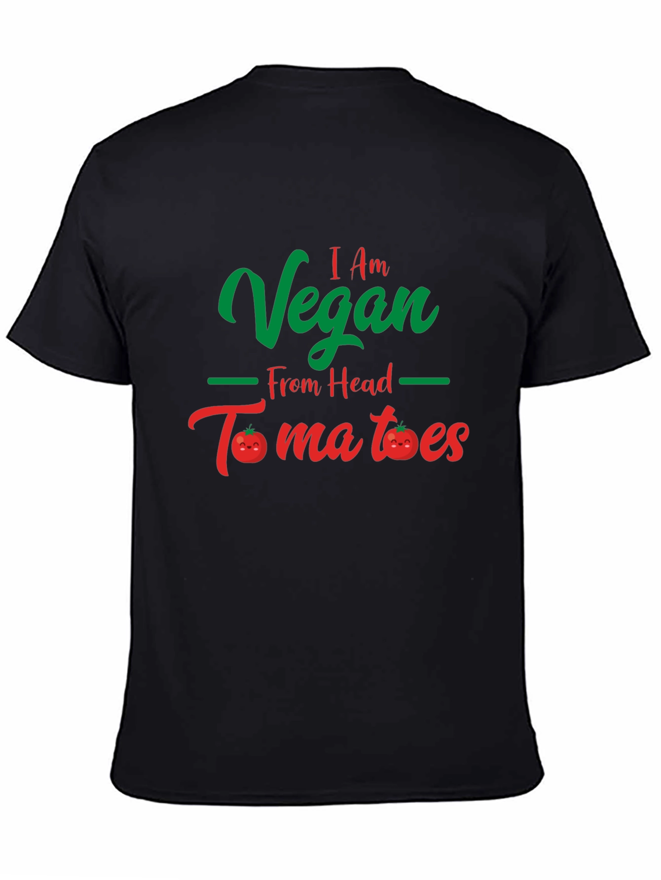 Vegan From Head Tomatoes Black T-Shirt