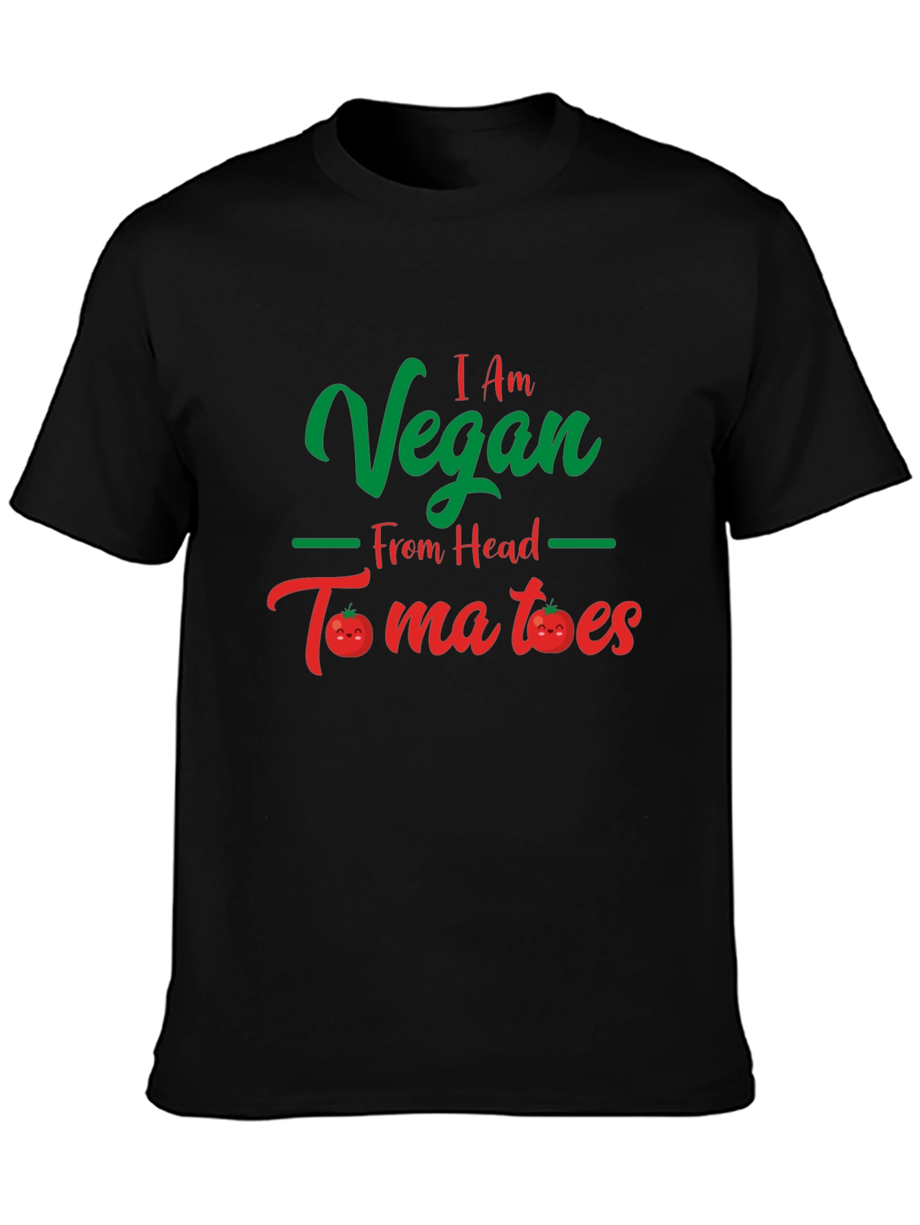 Vegan From Head Tomatoes Black T-Shirt