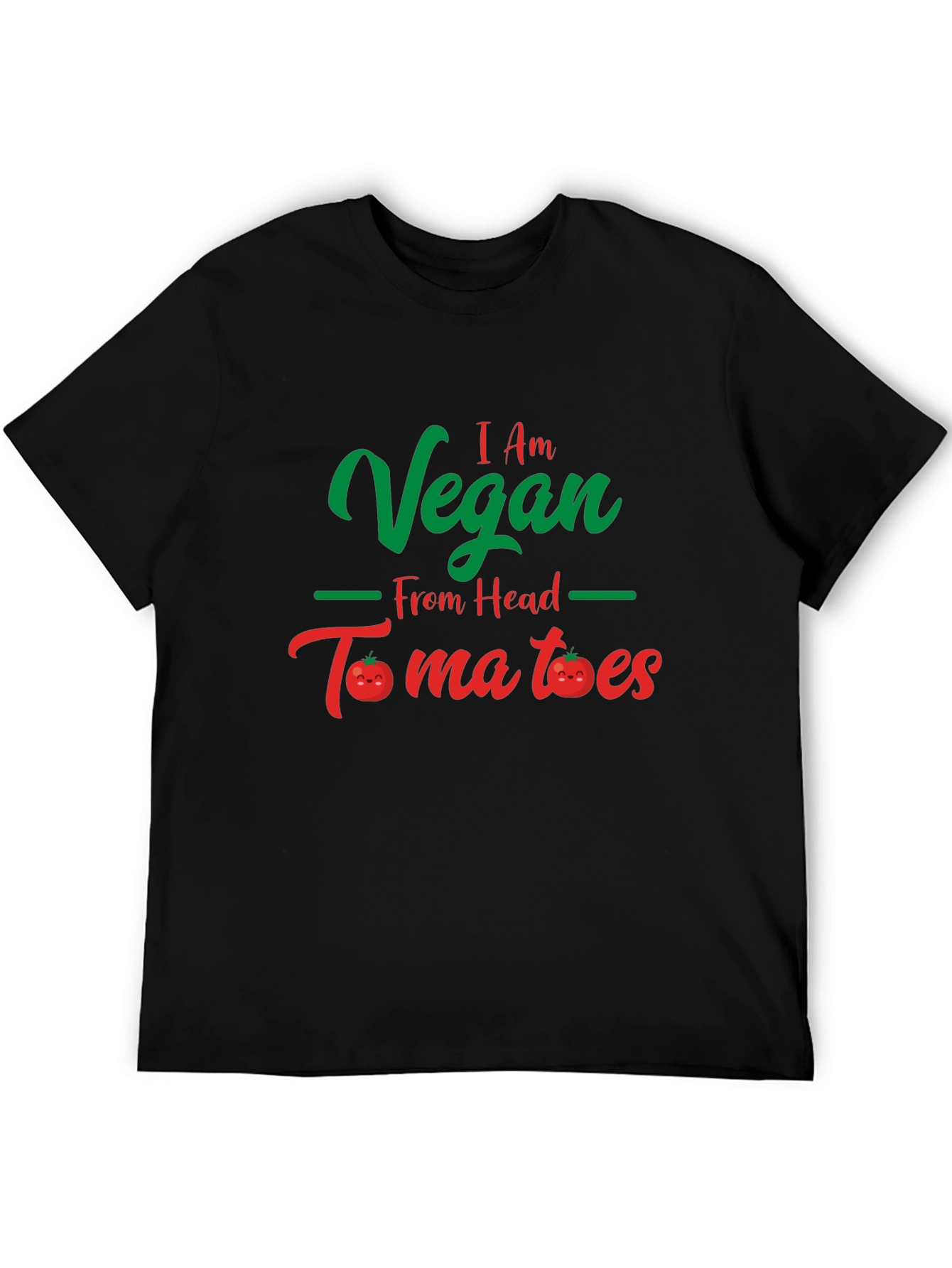 Vegan From Head Tomatoes Black T-Shirt