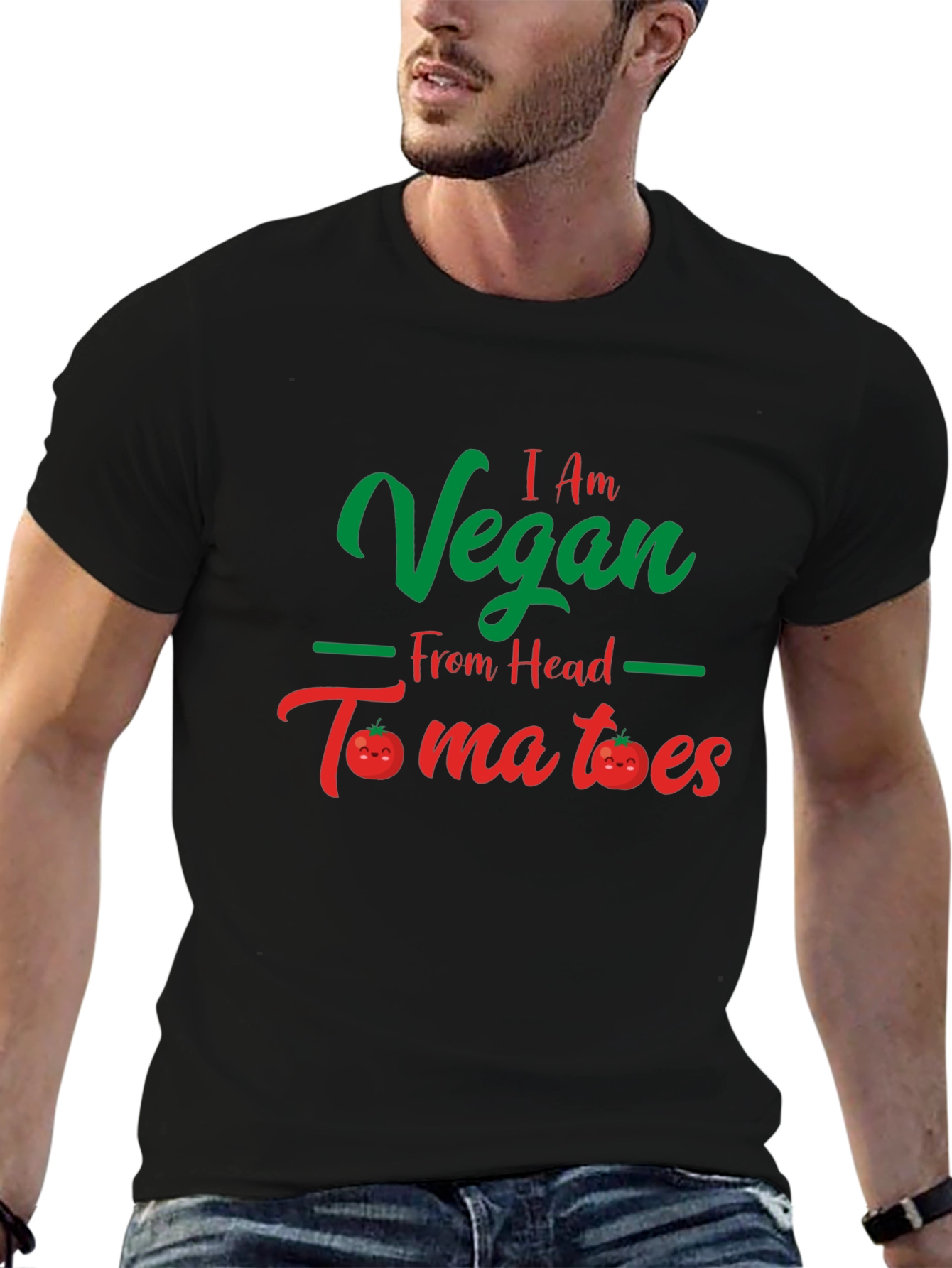 Vegan From Head Tomatoes Black T-Shirt