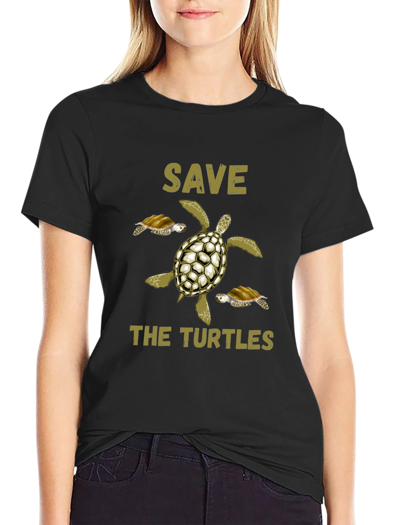 Save the Turtles Graphic Tee - Black
