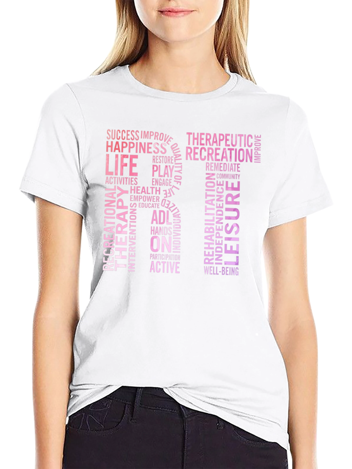 Recreational Therapy RT Word Art T-Shirt