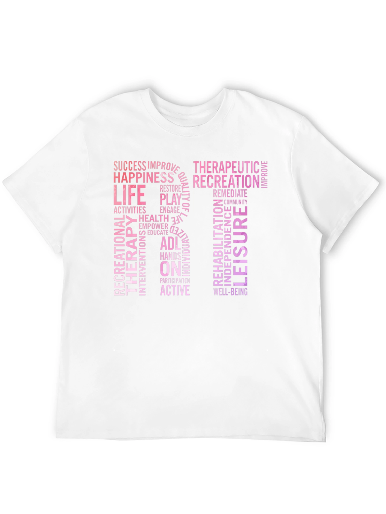 Recreational Therapy RT Word Art T-Shirt