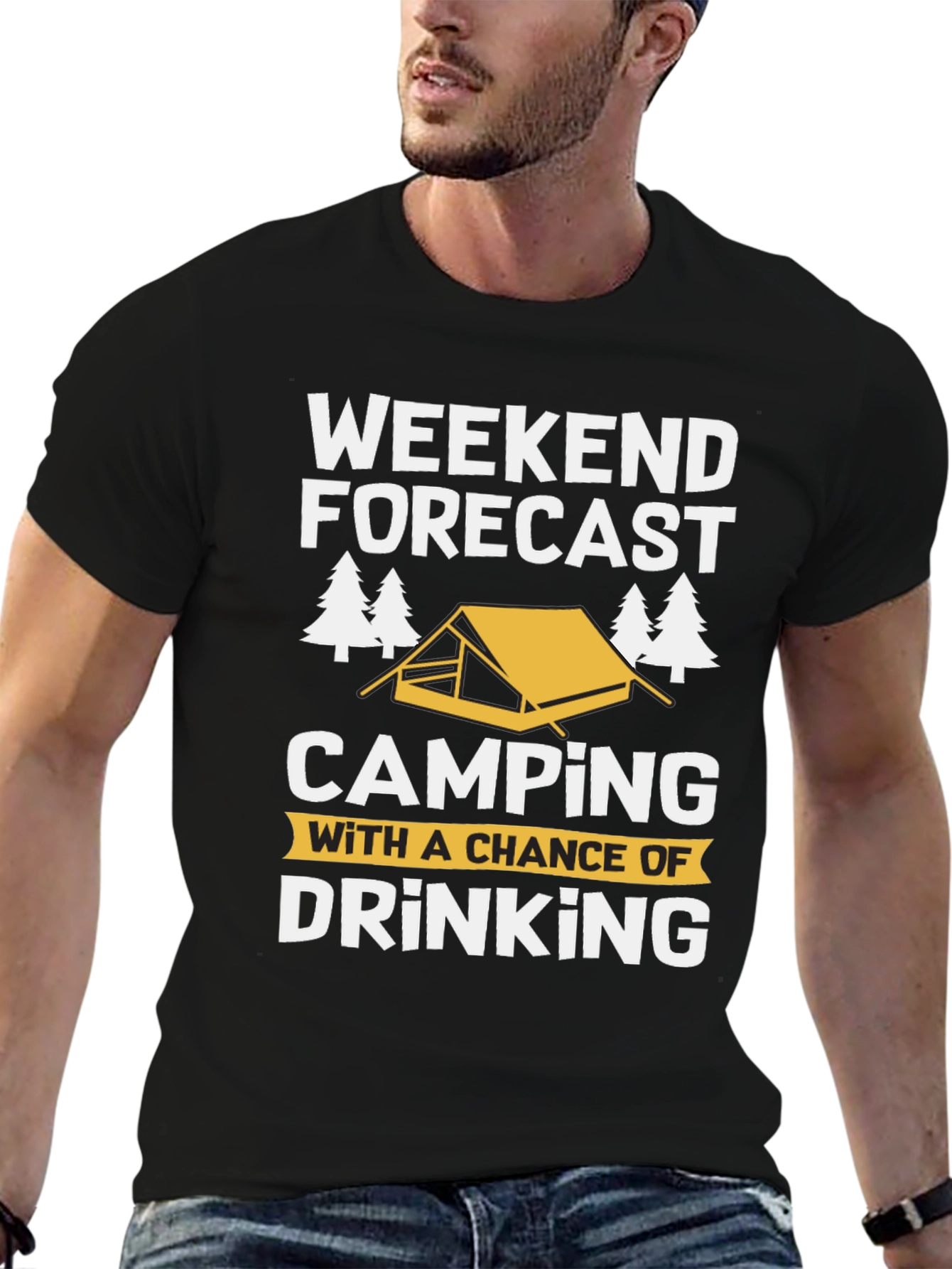 Weekend Forecast Camping Drinking T-Shirt