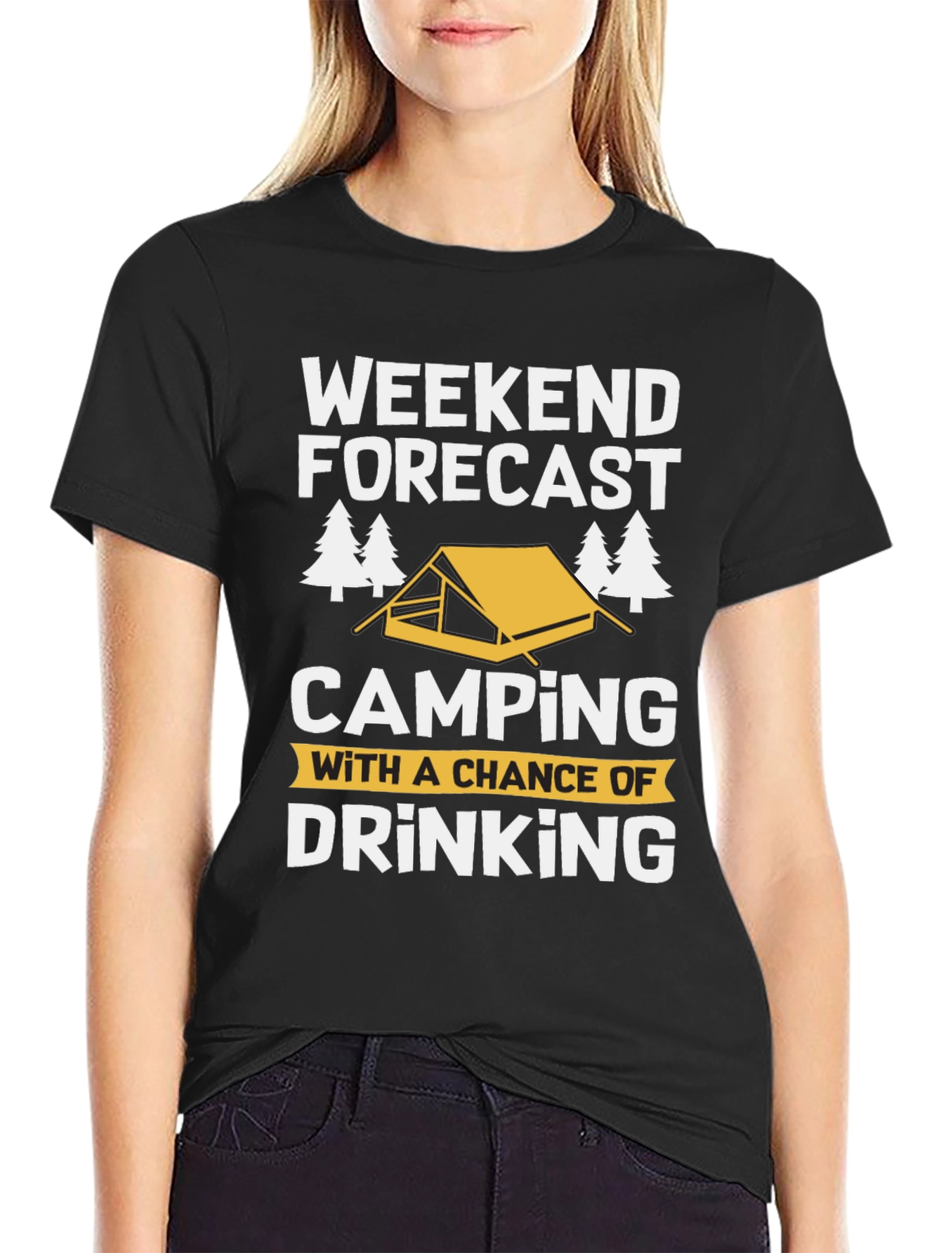 Weekend Forecast Camping Drinking T-Shirt