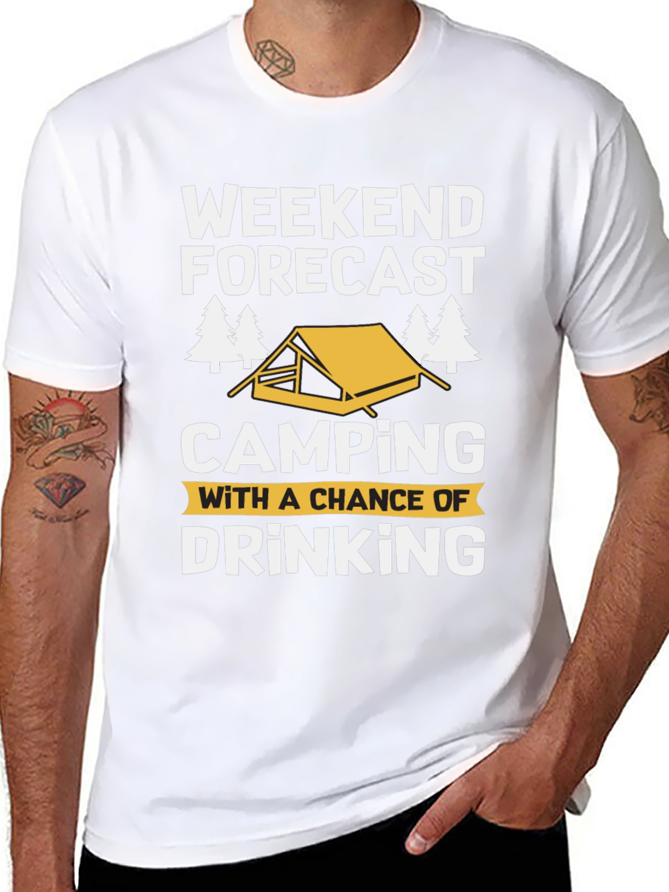 Weekend Forecast Camping Drinking T-Shirt