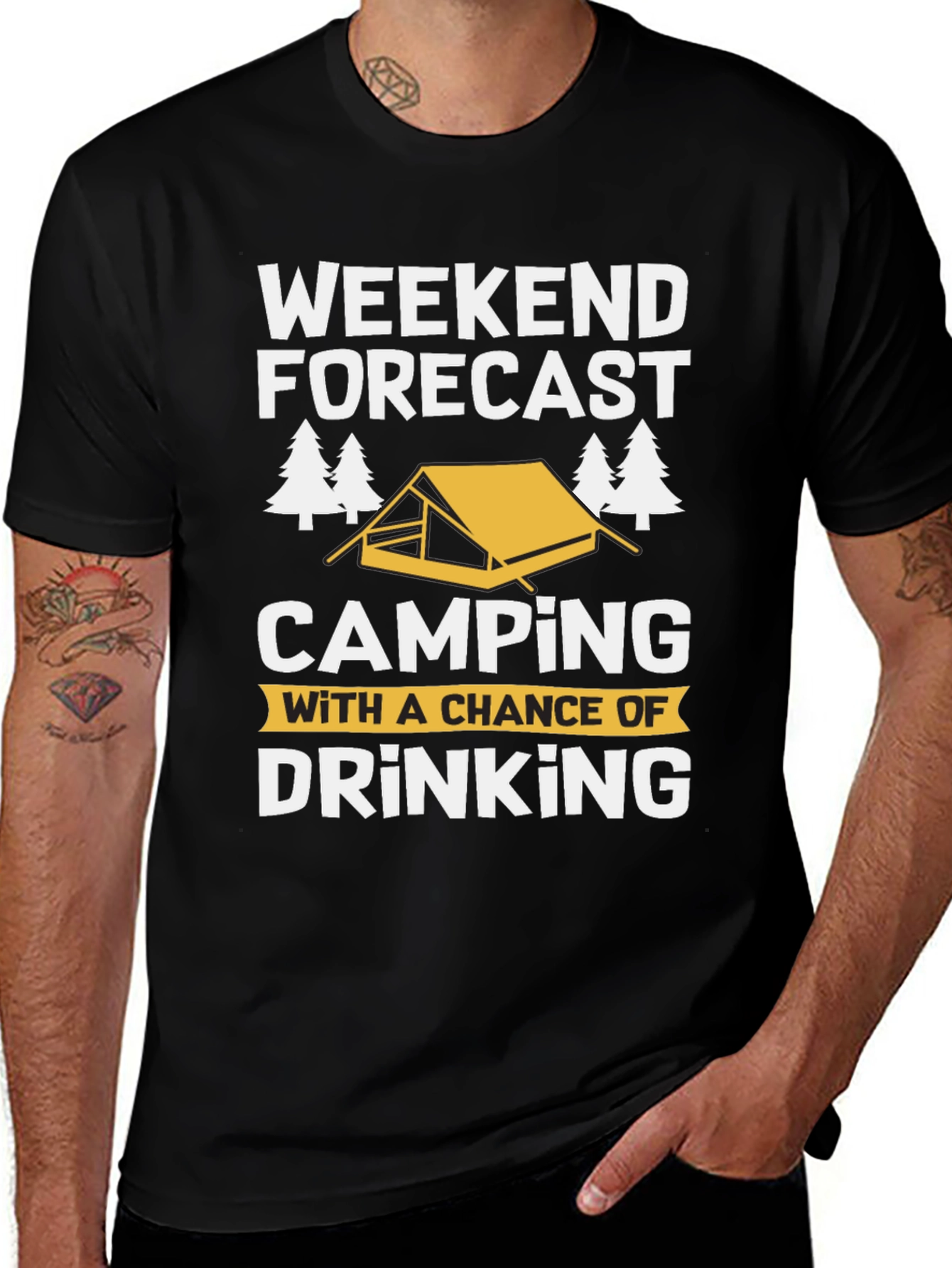 Weekend Forecast Camping Drinking T-Shirt