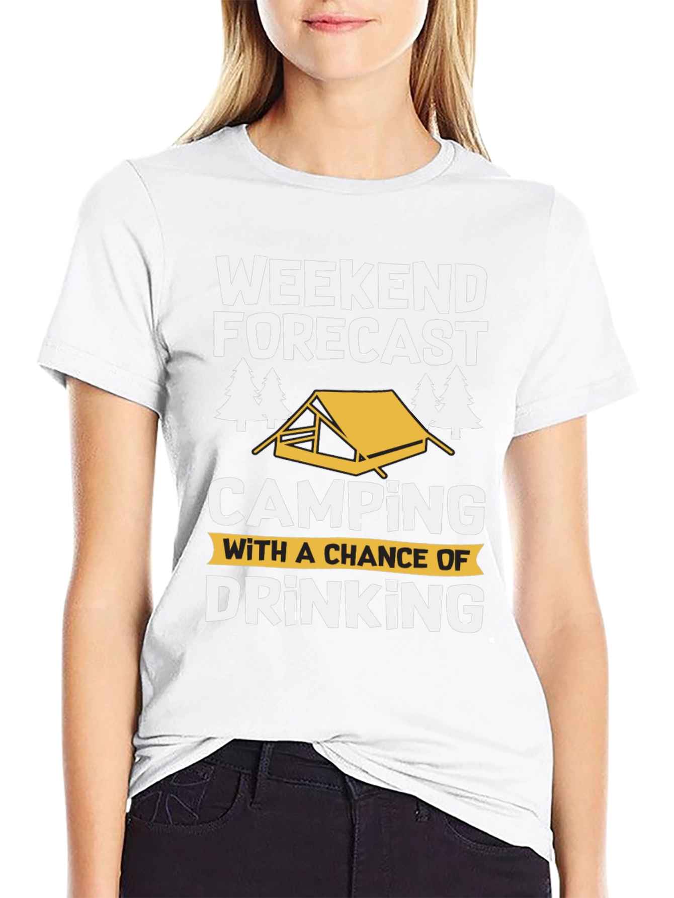 Weekend Forecast Camping Drinking T-Shirt