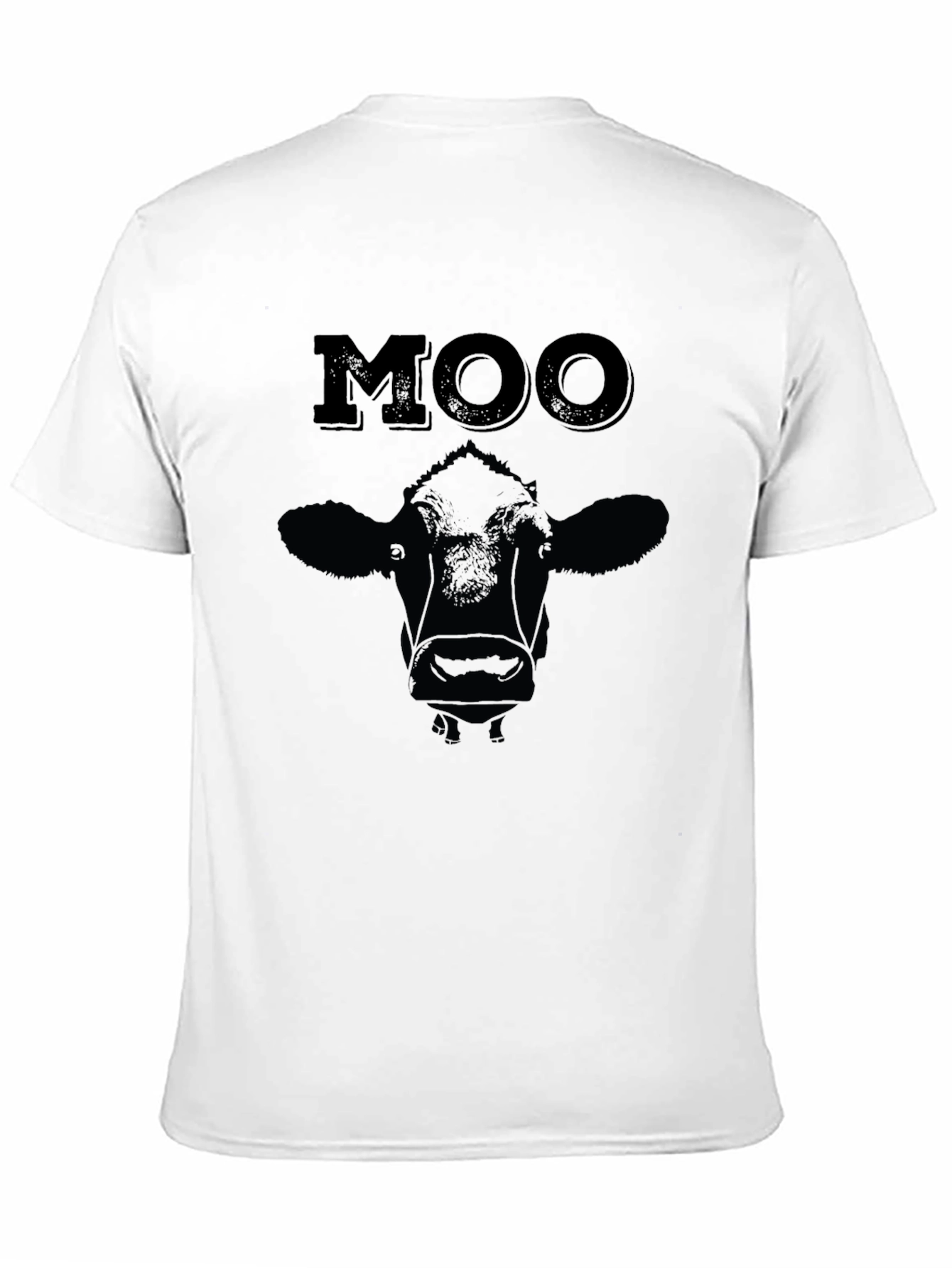 Moo Cow Graphic Print T-Shirt - Black
