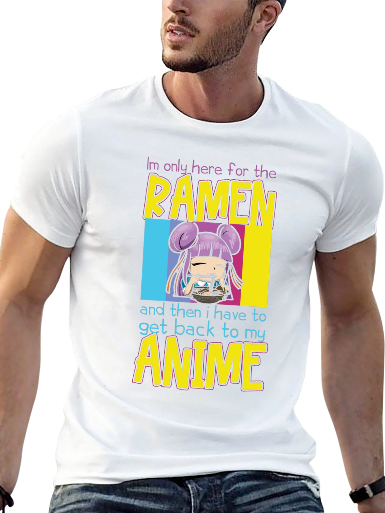 Ramen & Anime Graphic T-Shirt - Casual Wear
