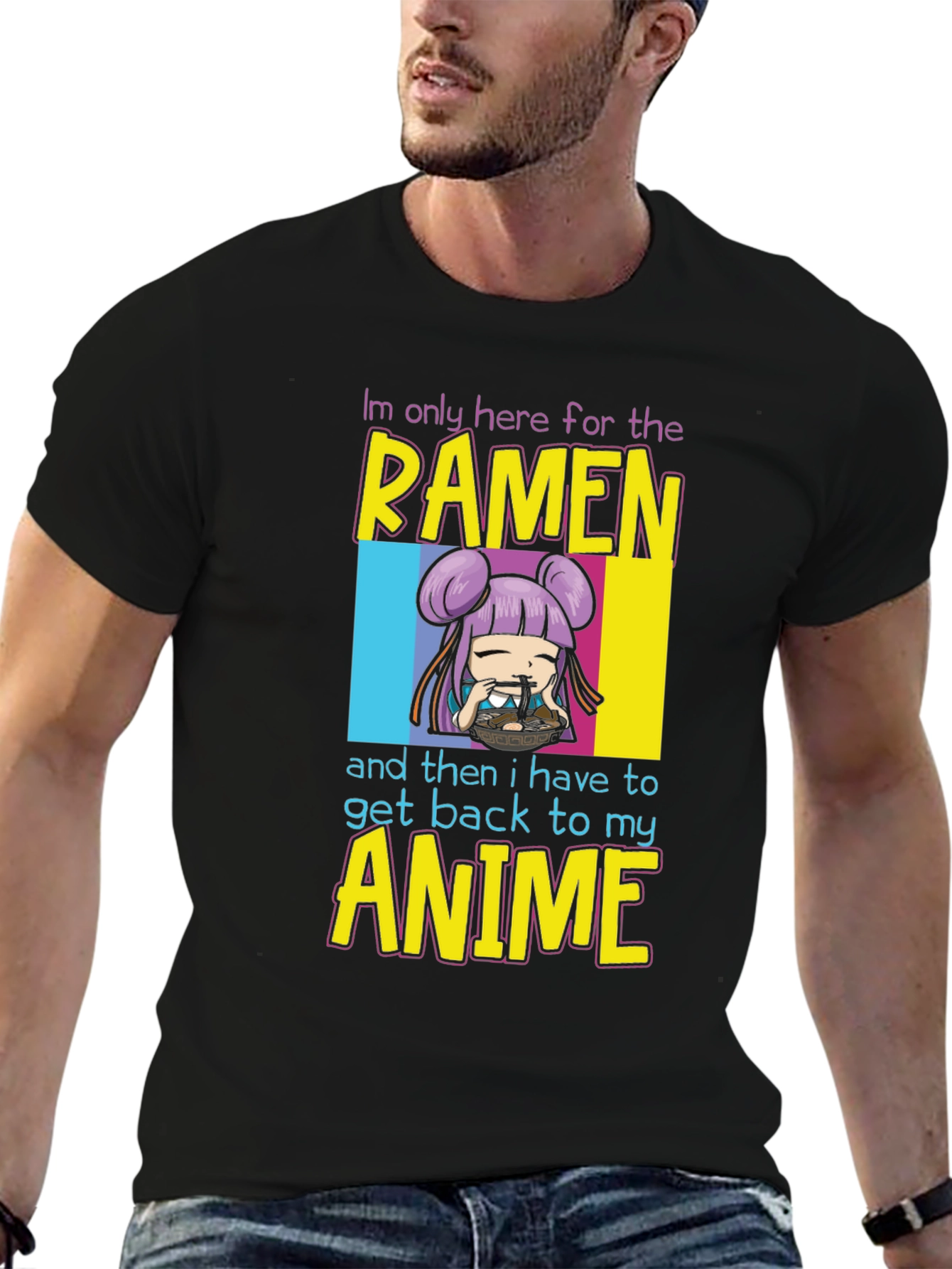Ramen & Anime Graphic T-Shirt - Casual Wear