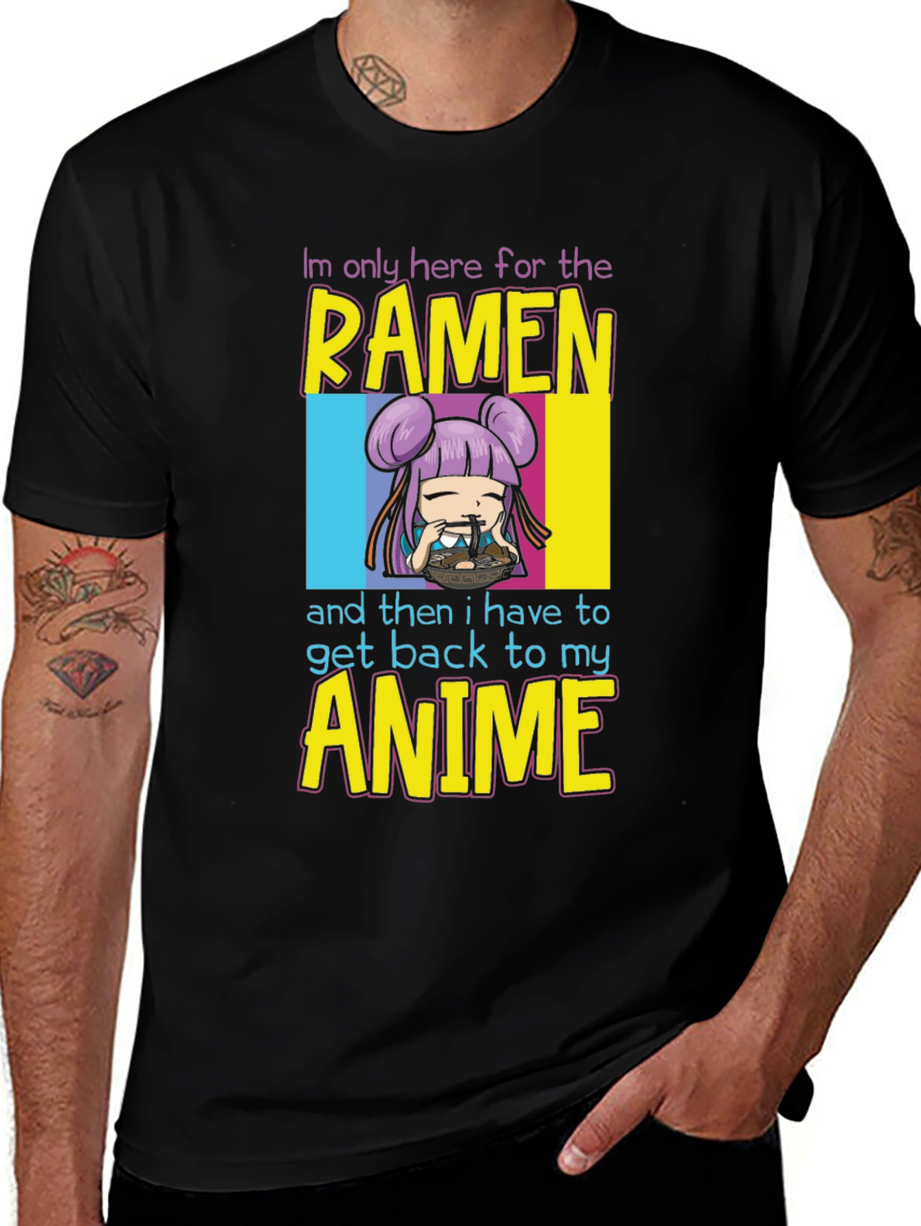 Ramen & Anime Graphic T-Shirt - Casual Wear
