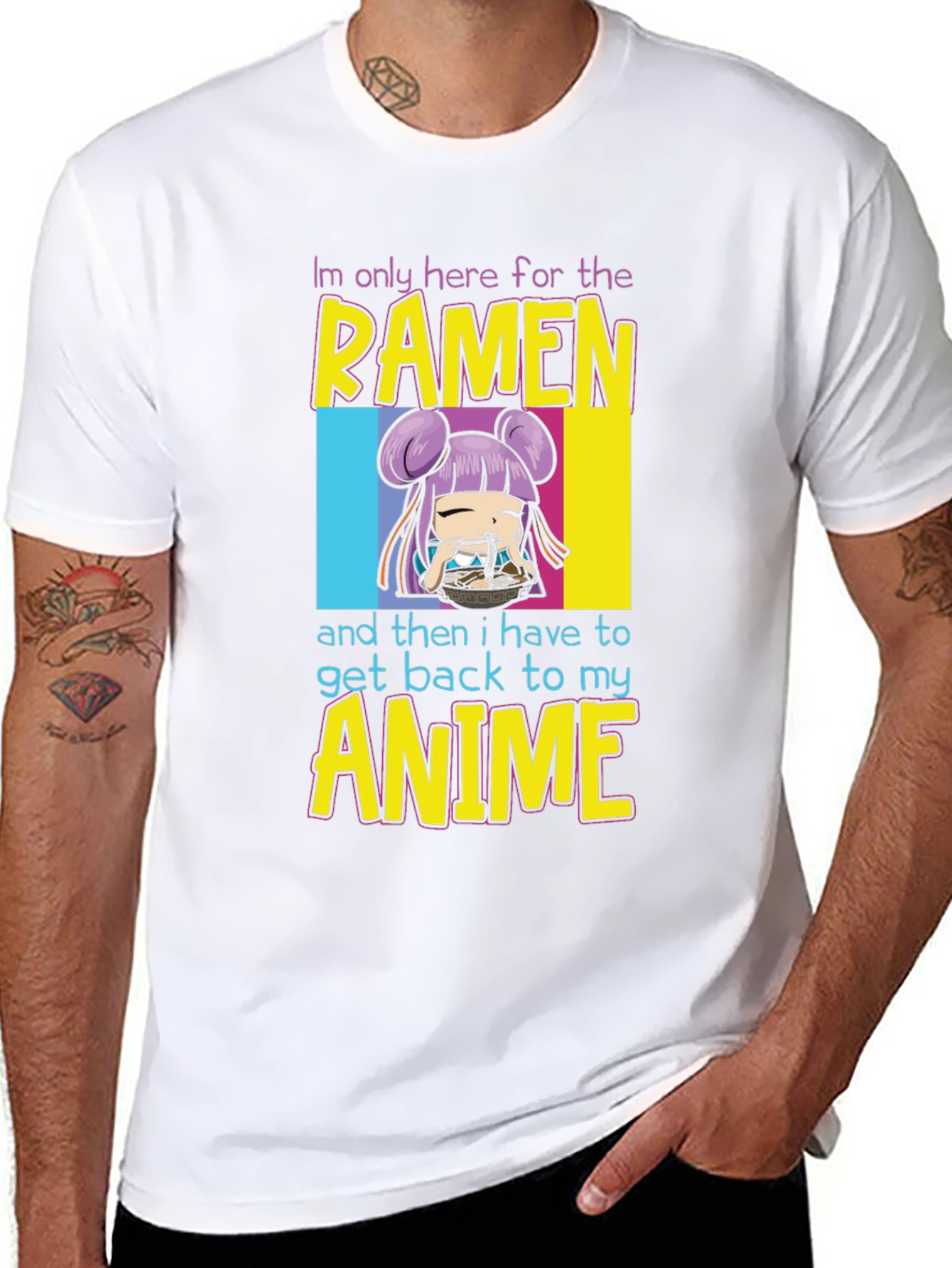 Ramen & Anime Graphic T-Shirt - Casual Wear