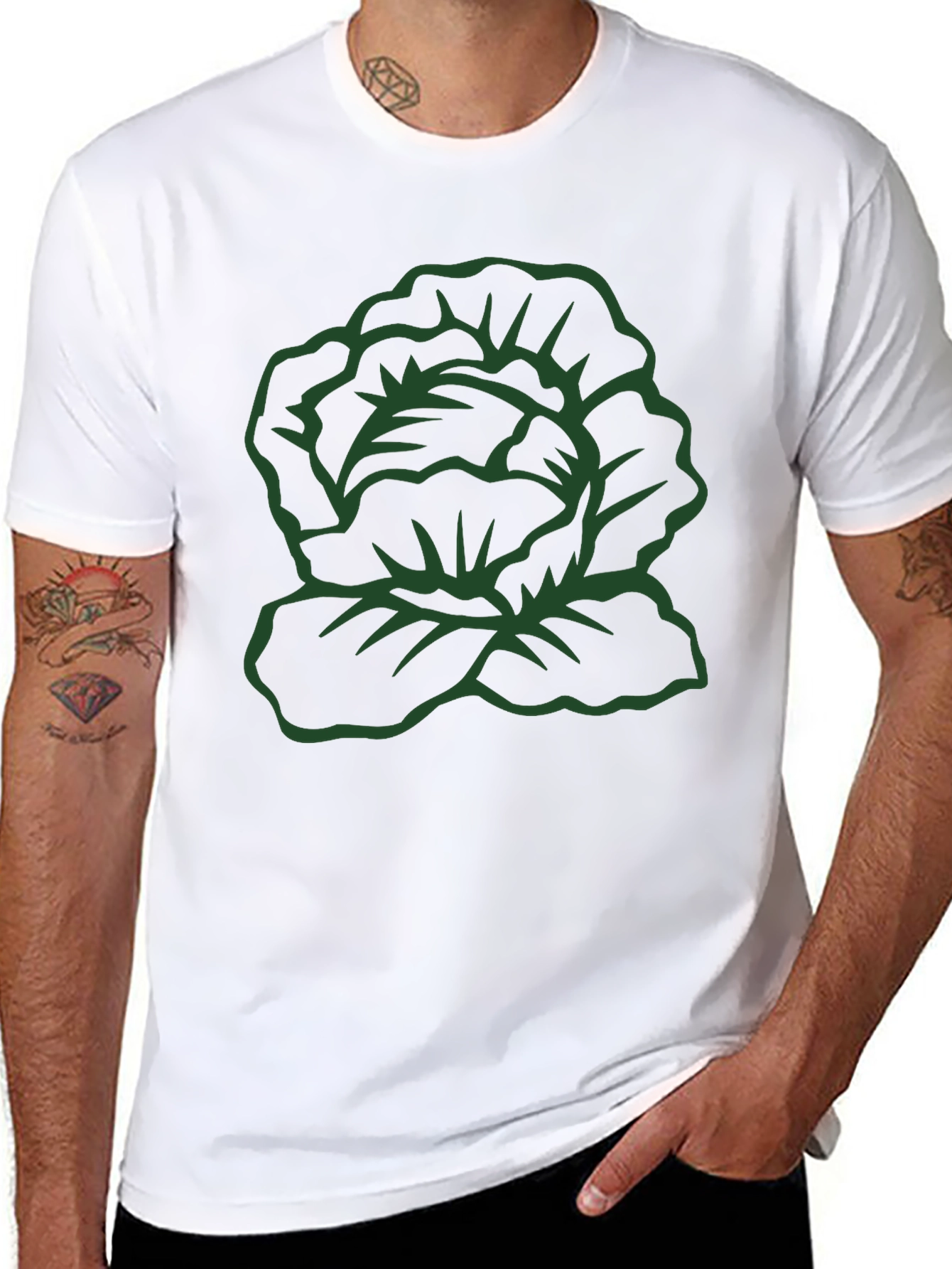 Cabbage Graphic T-Shirt - Black