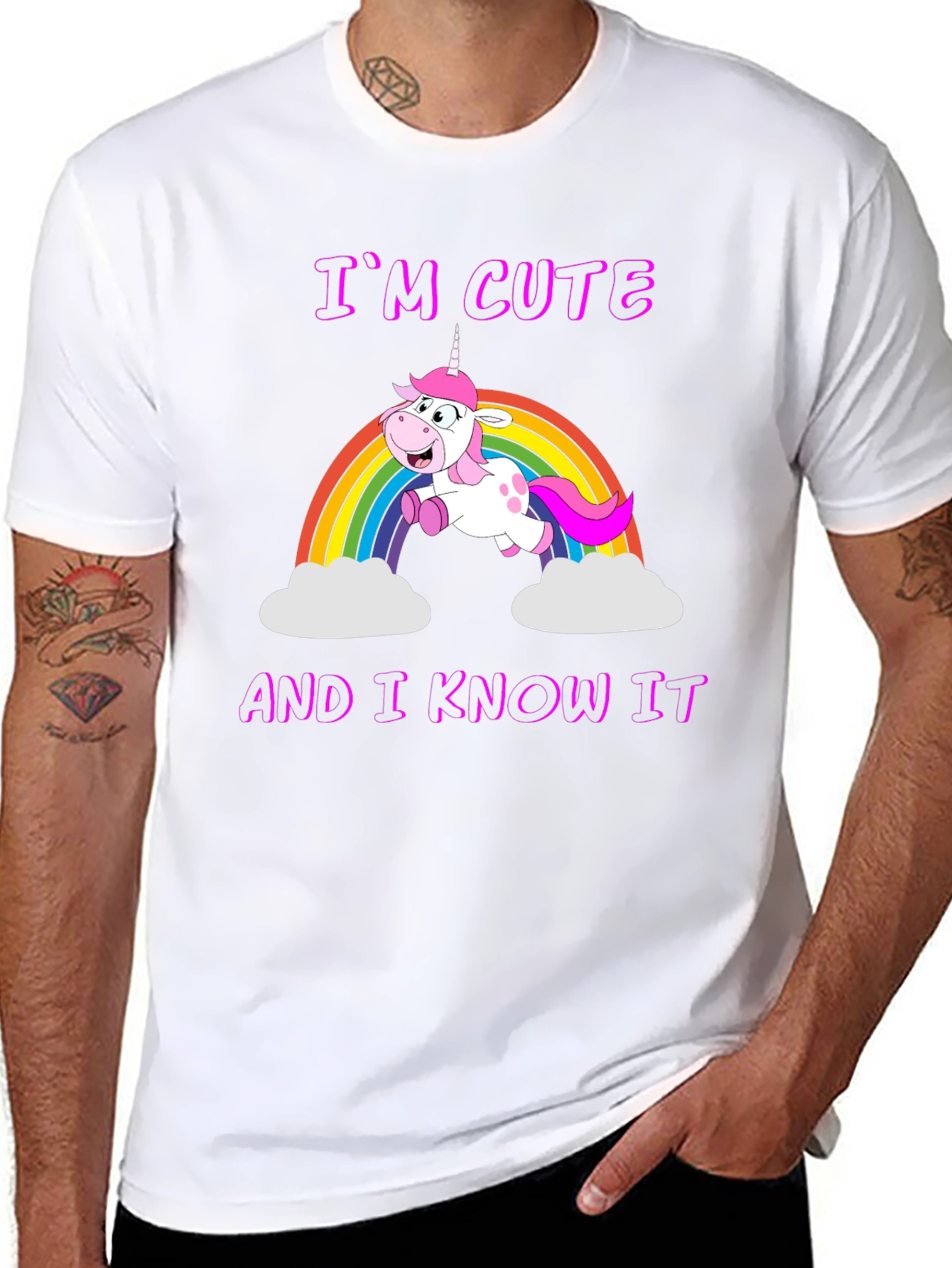 Cute Unicorn Rainbow Graphic T-Shirt