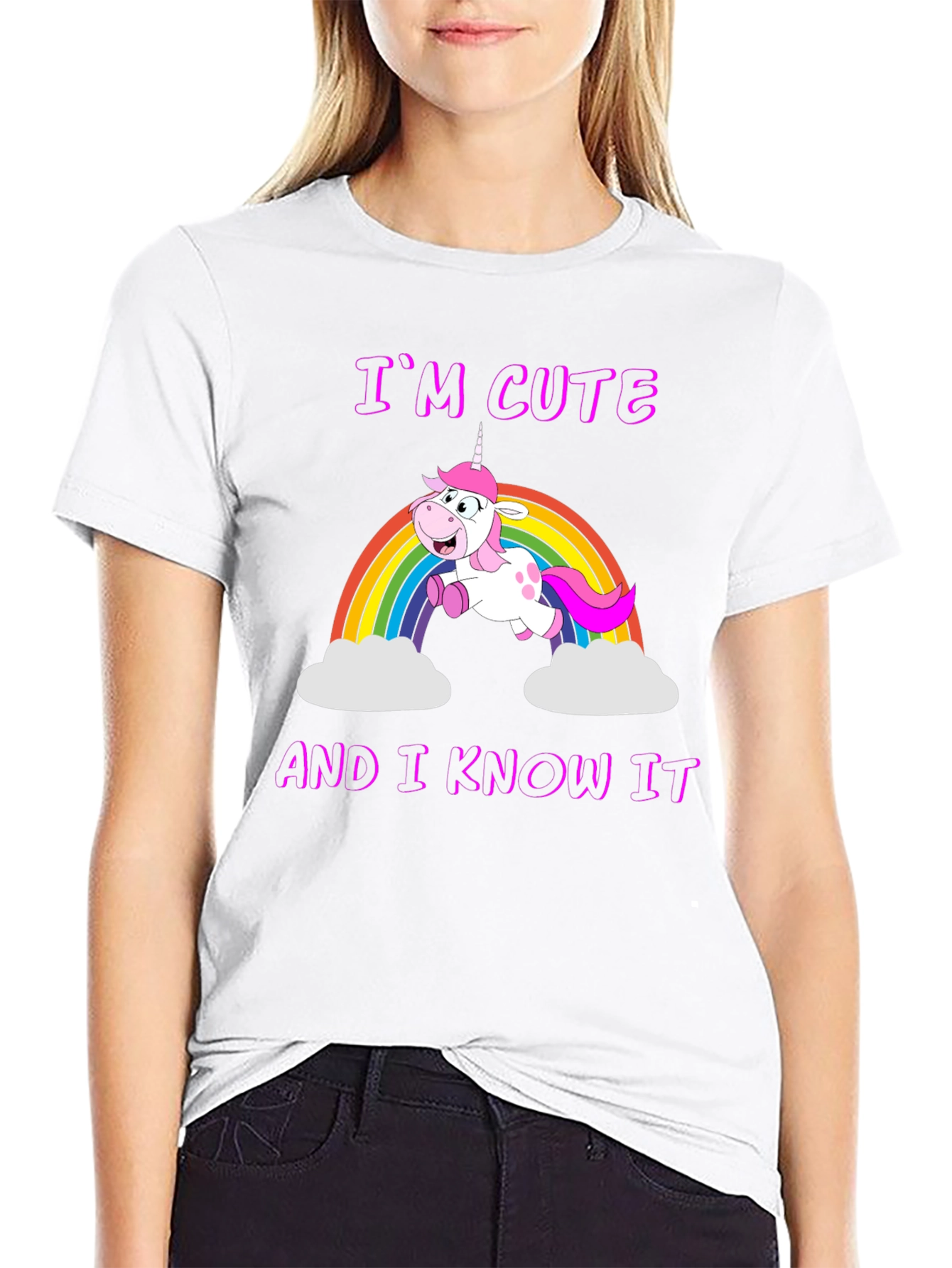 Cute Unicorn Rainbow Graphic T-Shirt