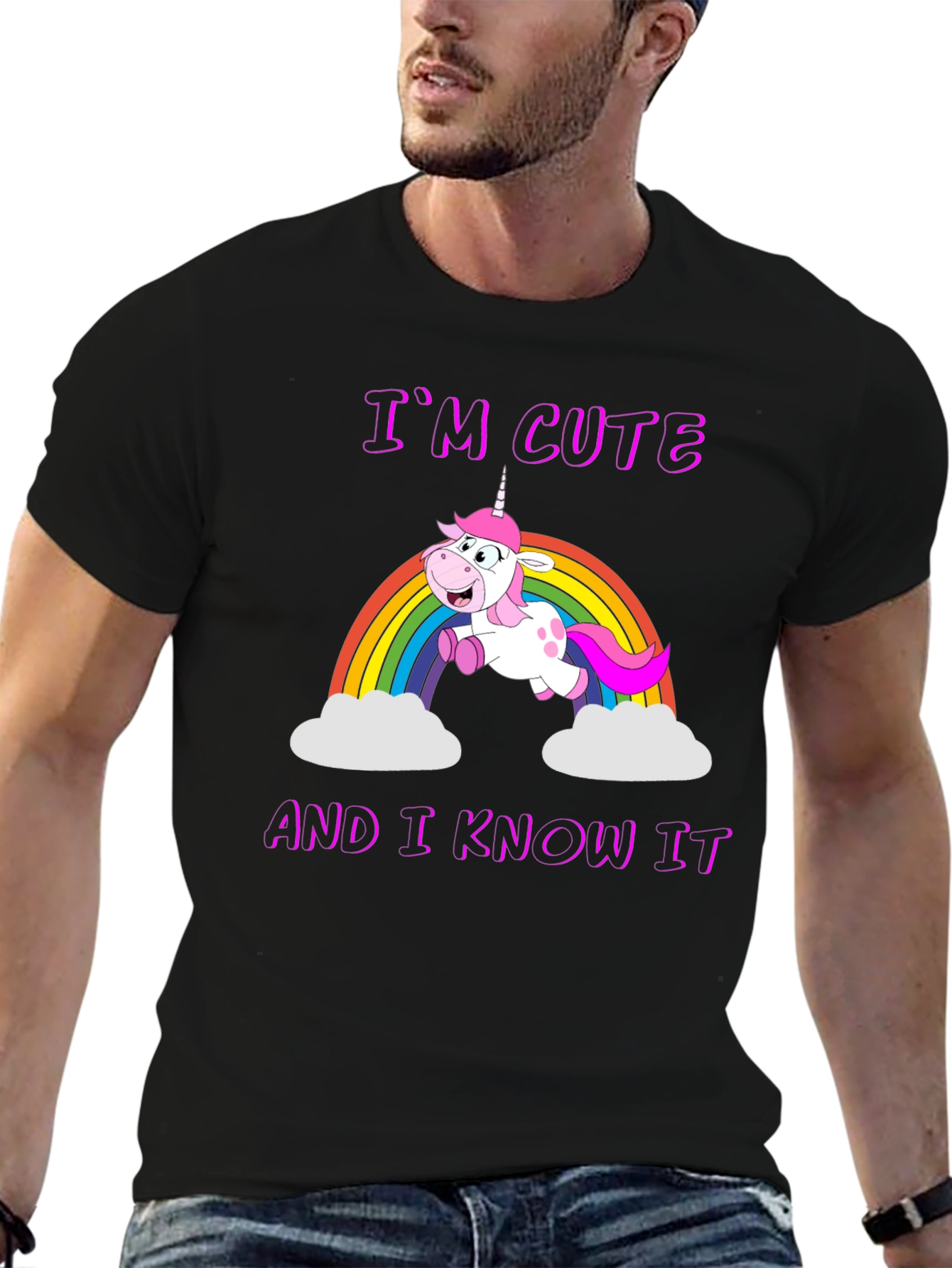 Cute Unicorn Rainbow Graphic T-Shirt