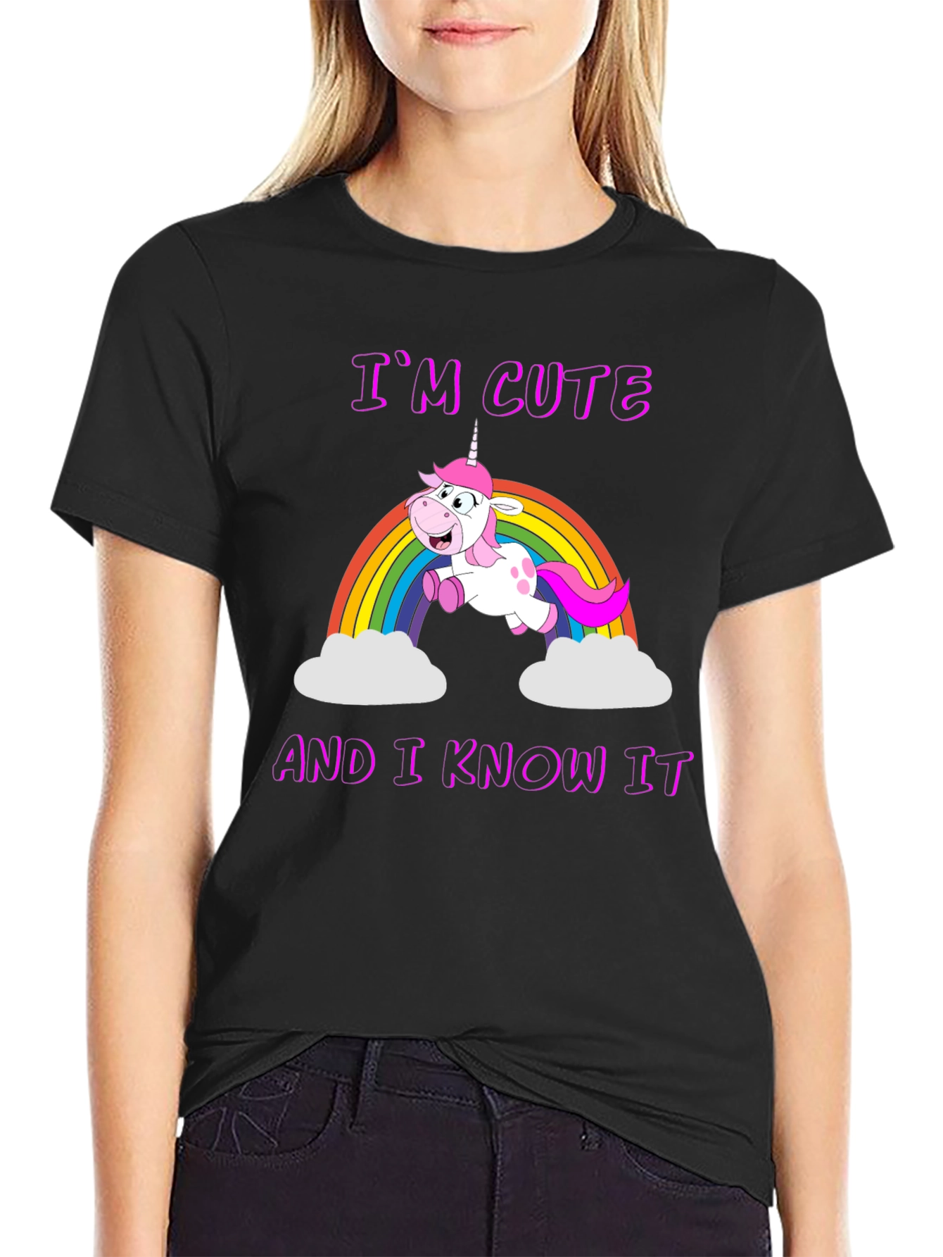 Cute Unicorn Rainbow Graphic T-Shirt