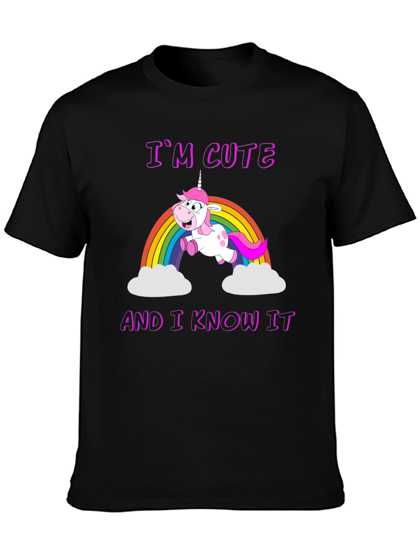 Cute Unicorn Rainbow Graphic T-Shirt