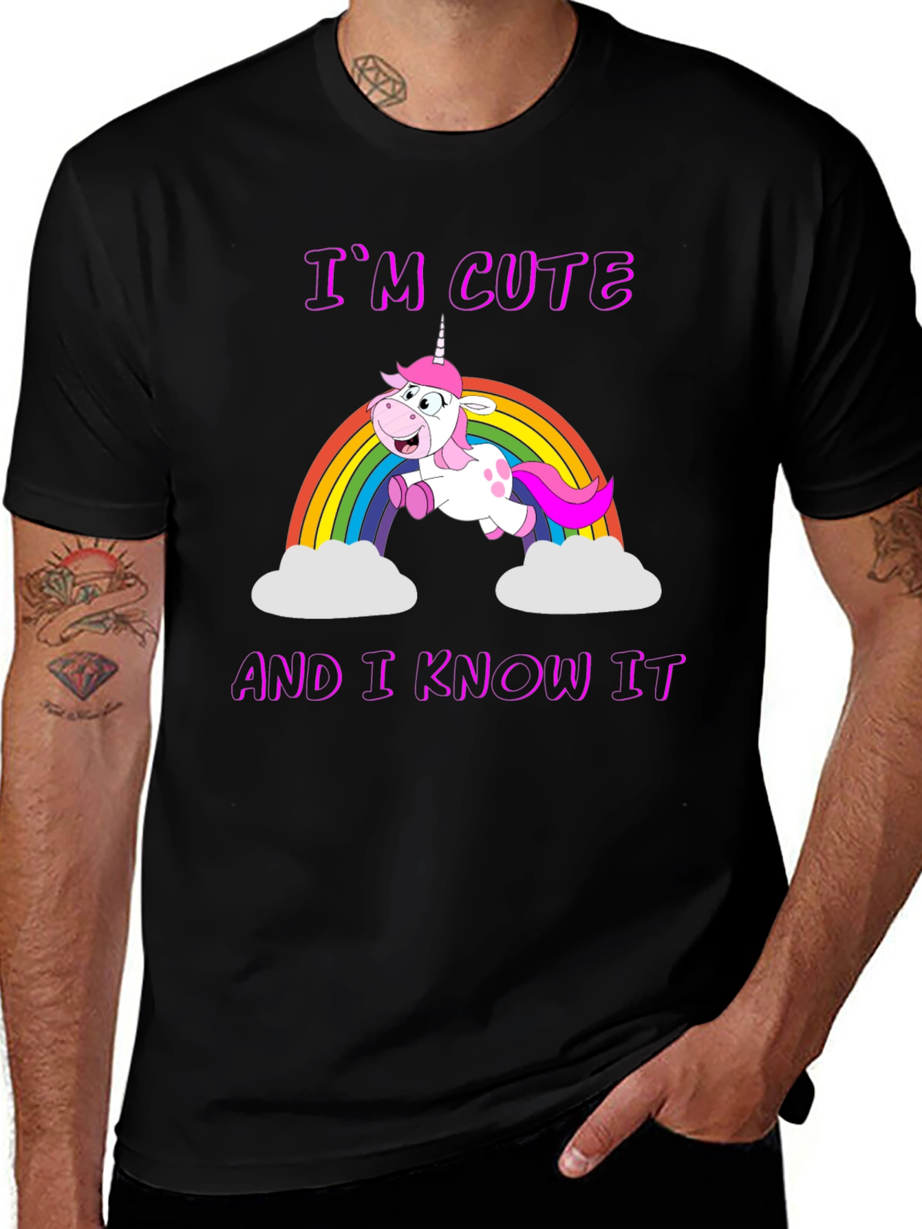 Cute Unicorn Rainbow Graphic T-Shirt