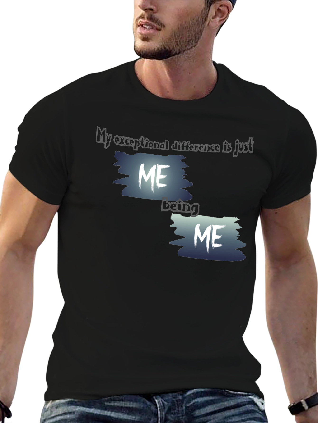 Unique Black Graphic T-Shirt - Being Me Design