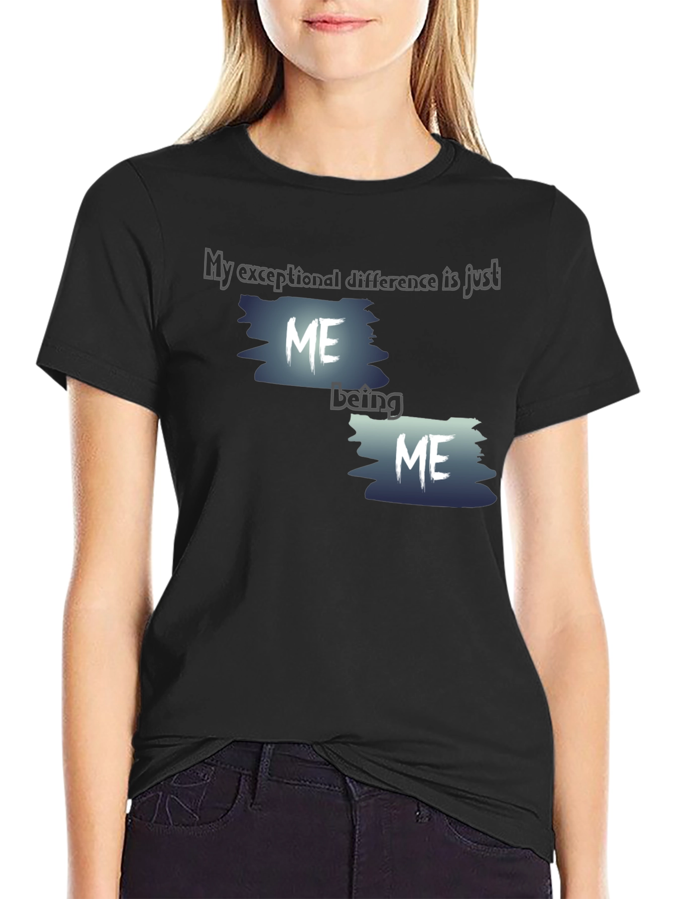 Unique Black Graphic T-Shirt - Being Me Design