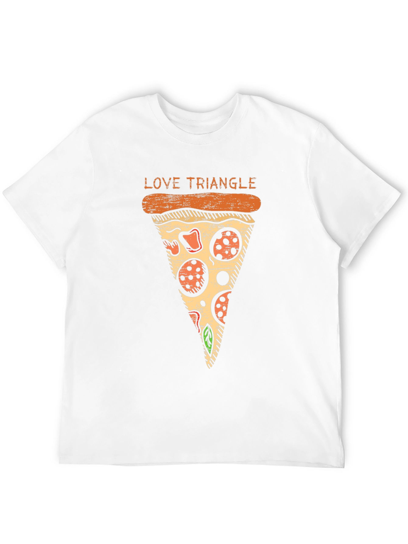 Love Triangle Pizza Graphic T-Shirt - Casual Cotton Tee