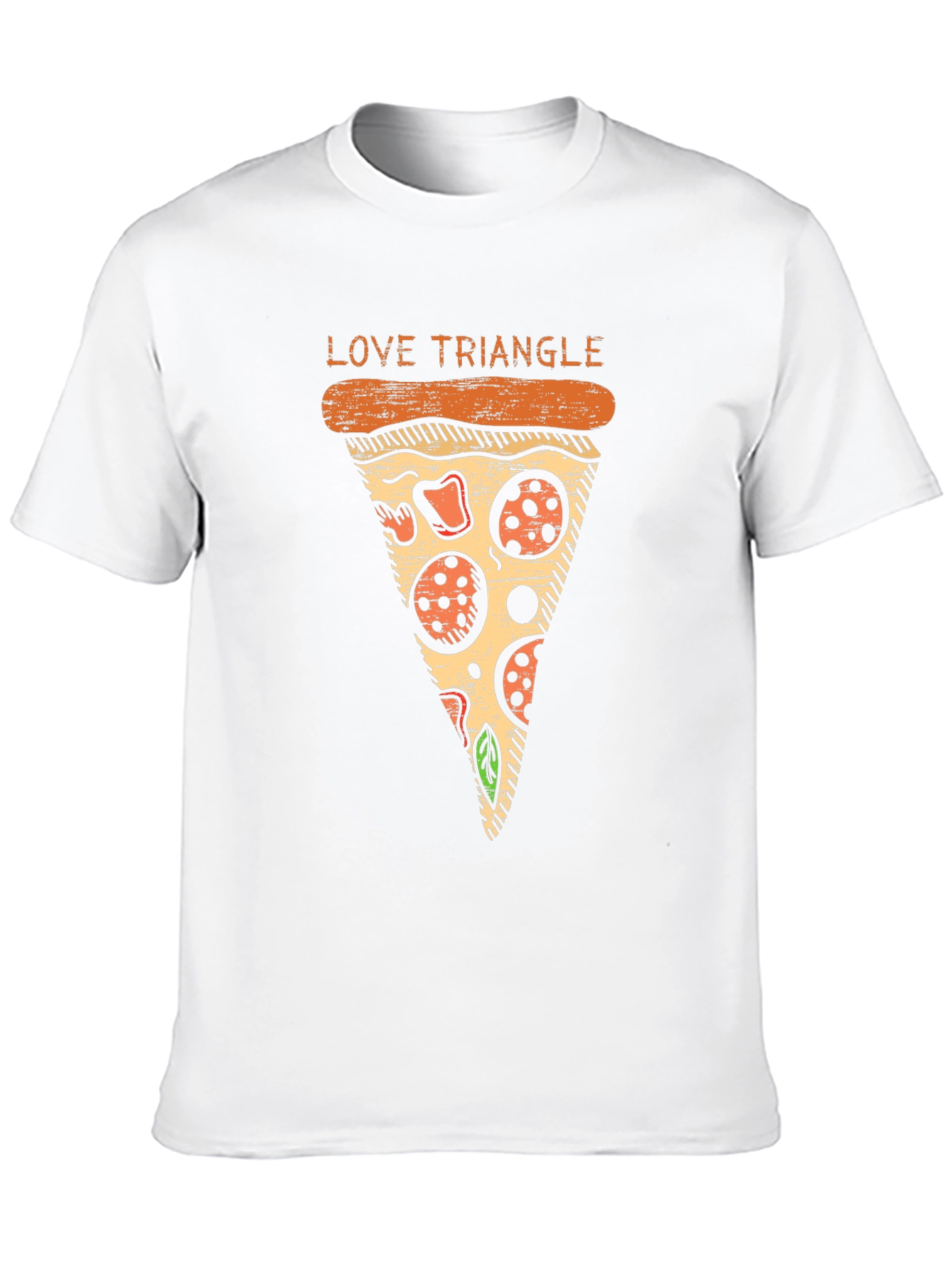 Love Triangle Pizza Graphic T-Shirt - Casual Cotton Tee