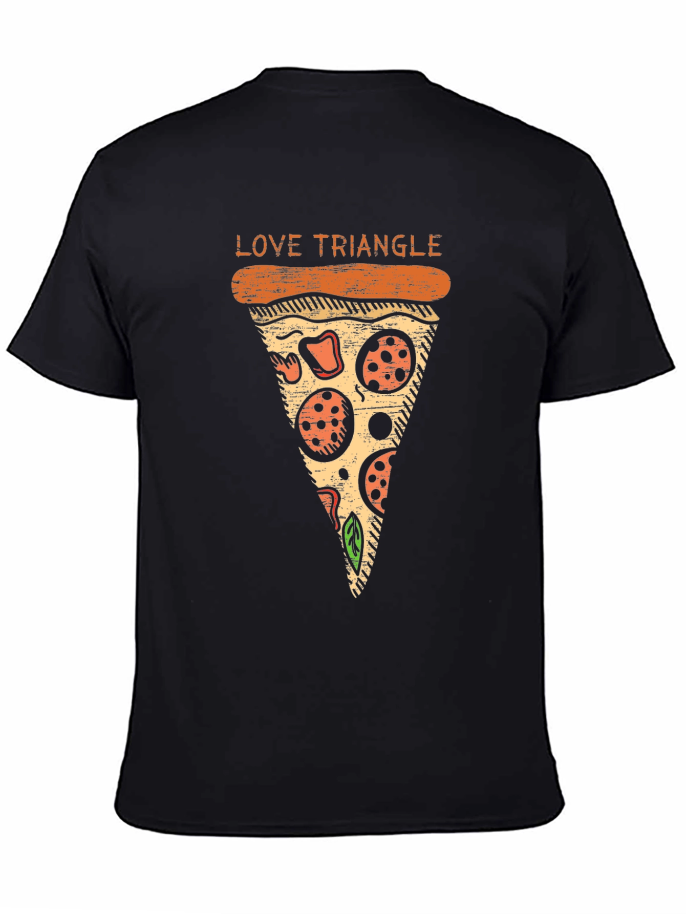 Love Triangle Pizza Graphic T-Shirt - Casual Cotton Tee